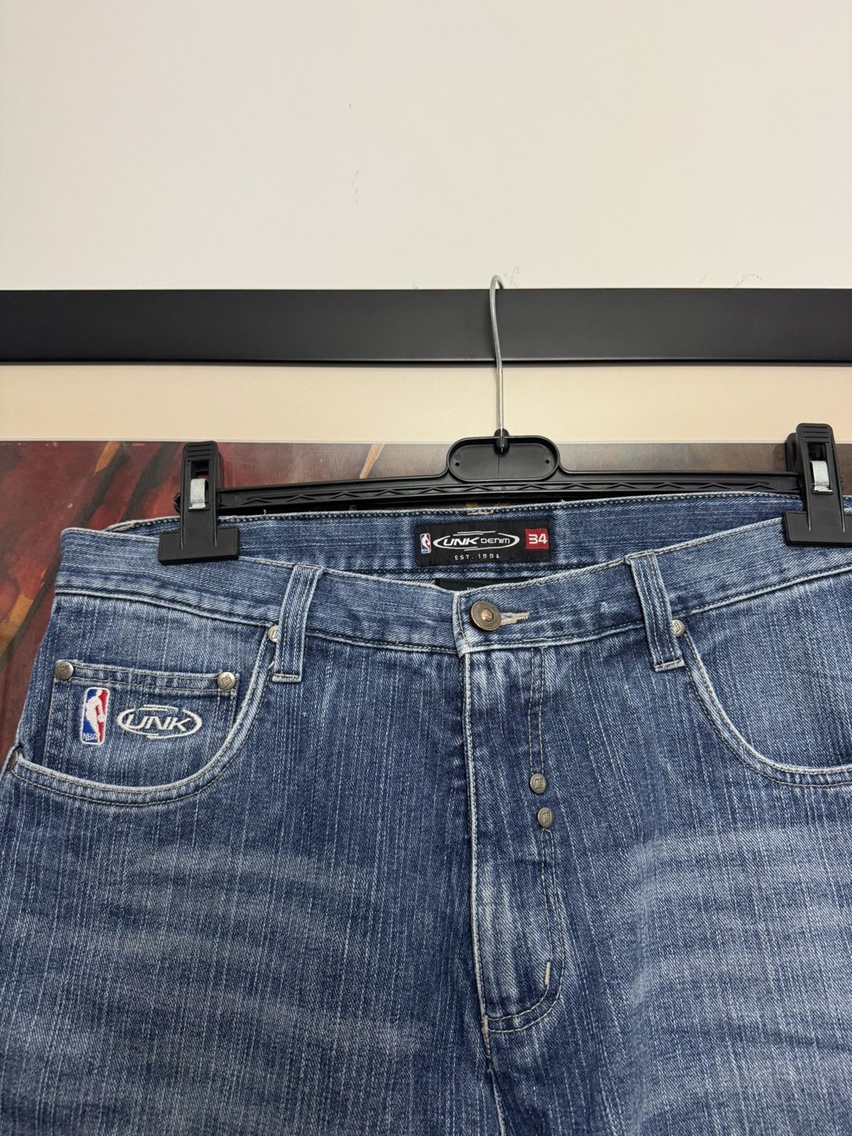NBA Vintage Y2K NBA unk Chicago Bulls Jordan denim pants Rare Size US 34 / EU 50 - 5 Thumbnail