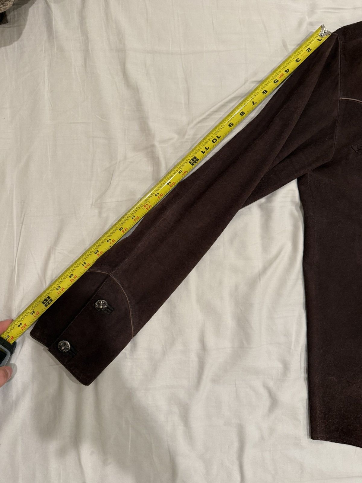 Chrome Hearts Chrome Hearts suede button up shirt / jacket Size US M / EU 48-50 / 2 - 13 Thumbnail