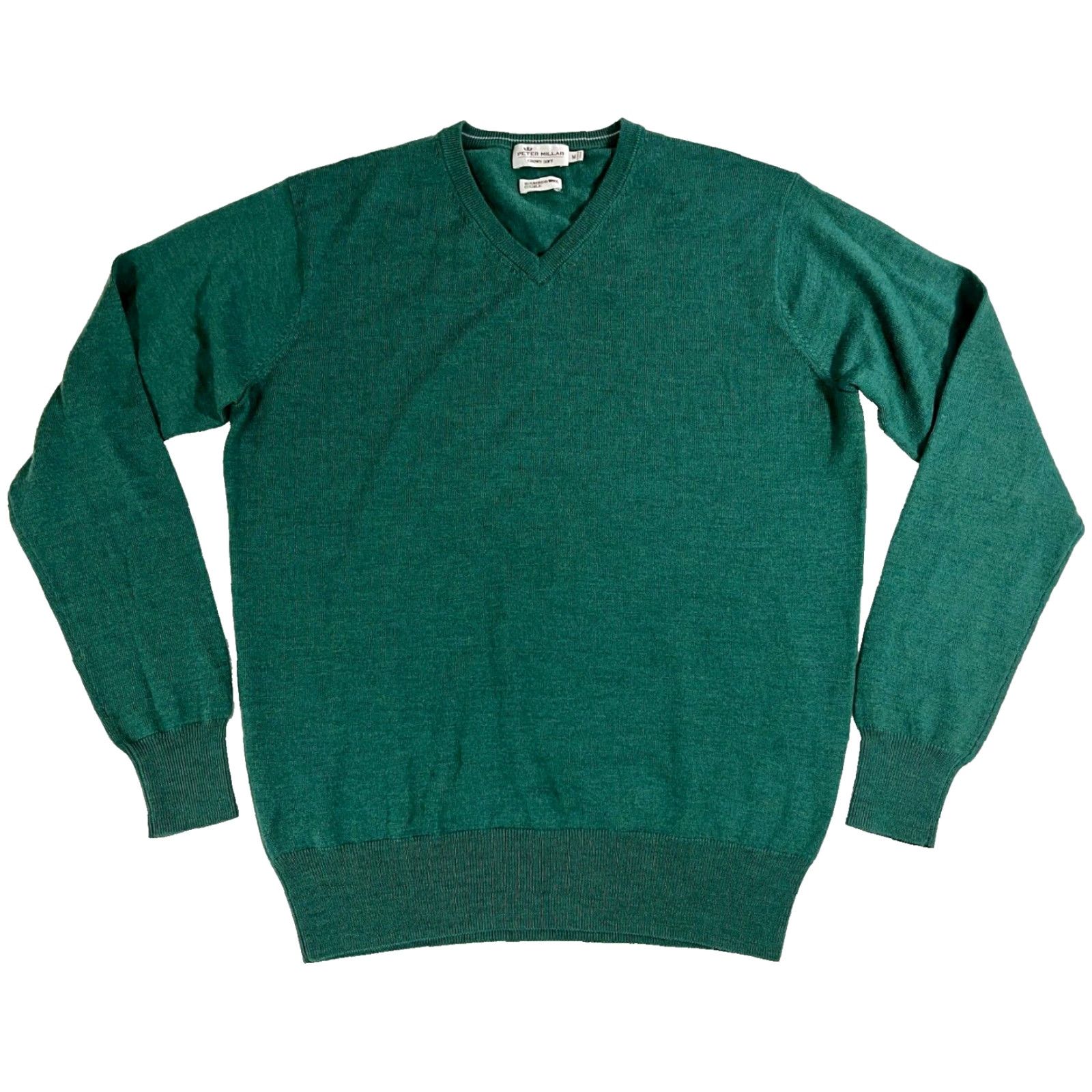 Peter Millar VINTAGE Peter Millar Crown Soft V-Neck Sweater Merino Wool Silk Sz M Green Men’s Knit Pullover V-Neck 85% Merino Wool, 15% Silk Lightweight Soft Size US M / EU 48-50 / 2 - 2 Thumbnail