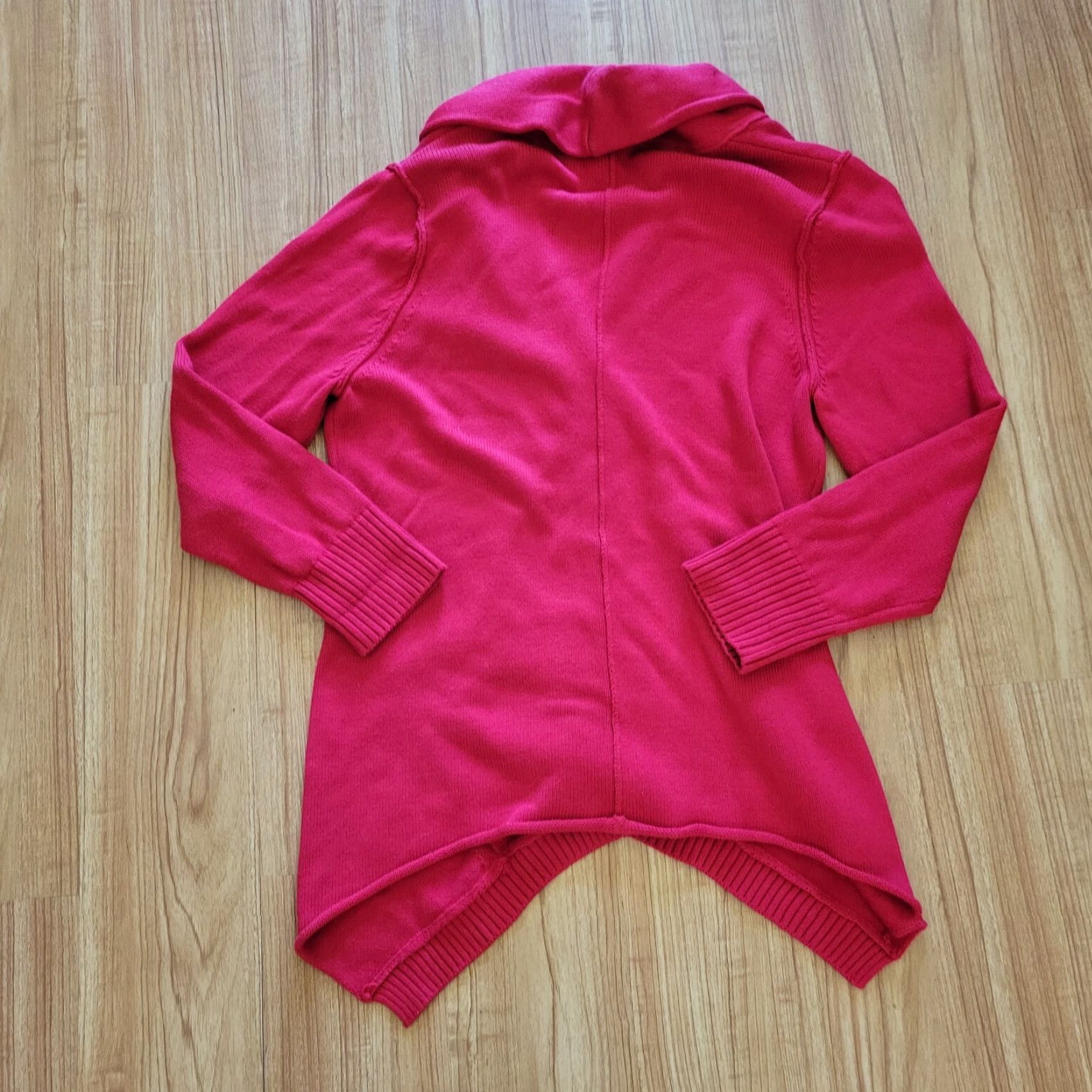 J. Jill J. Jill Cardigan Women Large Red Knit Cotton V-Neck Single Button Casual Sweater Size L / US 10 / IT 46 - 7 Thumbnail