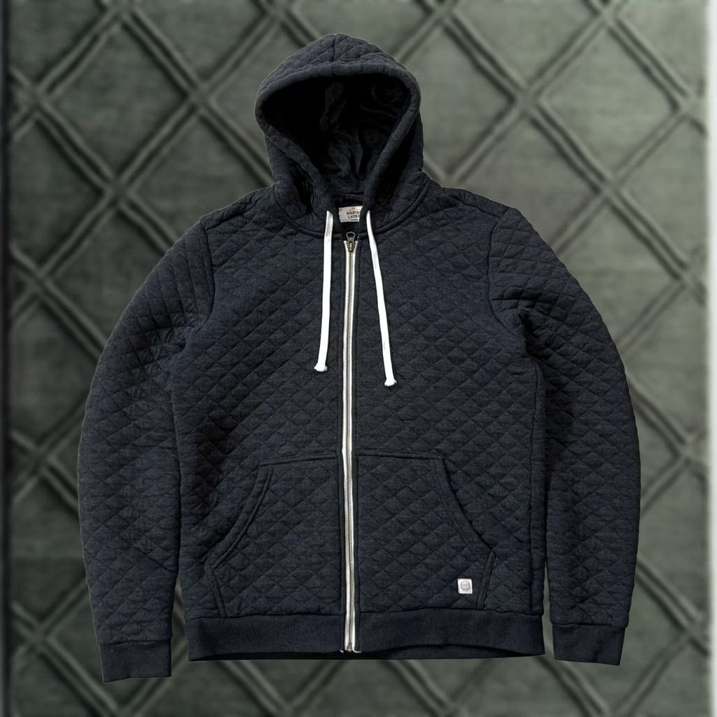 Marine Layer Marine Layer Men's Corbet Quilted Full Zip Hoodie Medium Gray Core Zip Hoodie Size US M / EU 48-50 / 2 - 1 Thumbnail