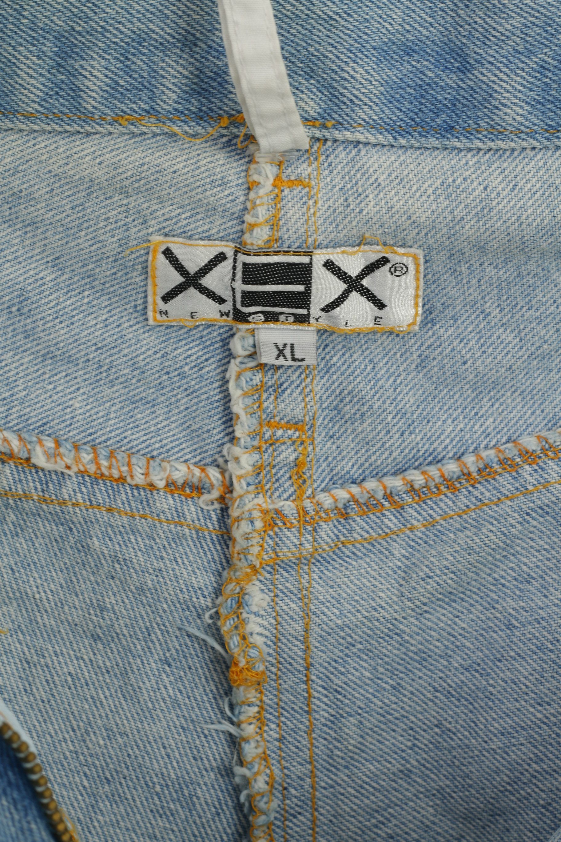 Vintage XEX New Style Women XL Denim Shorts Blue Vintage 6222 Size 38" / US 16 / IT 52 - 3 Thumbnail