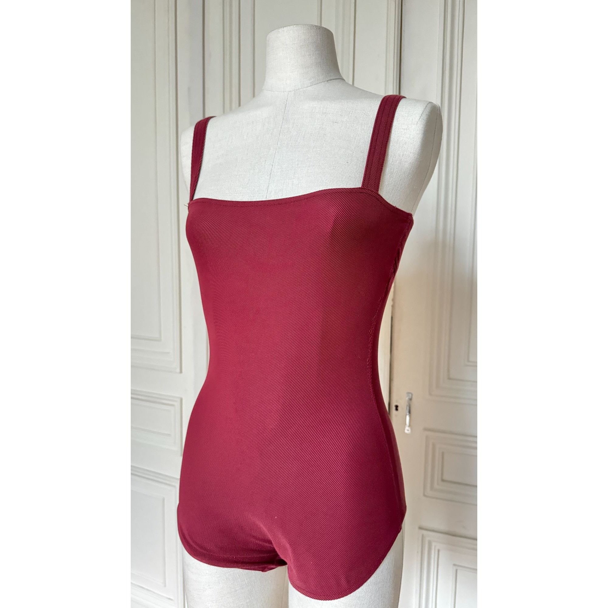 Hermes Burgundy One-Piece Swimsuit Size S / US 4 / IT 40 - 3 Thumbnail