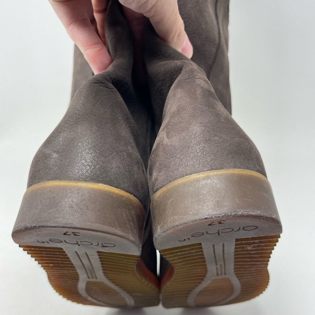Other Arche Brown Nubuck Suede Flat Pull On Slouch Calf Boots 37 Size US 7 / IT 37 - 9 Thumbnail