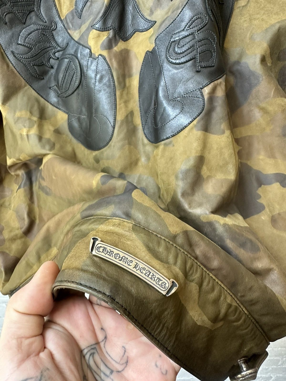 Chrome Hearts Chrome Hearts XXL 2XL CAMO CROSS PATCH LEATHER JACKET Size US XXL / EU 58 / 5 - 11 Thumbnail