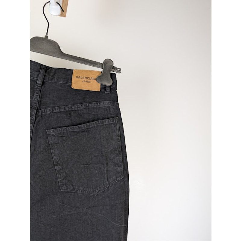 Balenciaga o1rshd1 Low Crotch Light Japanese Denim Pants in Black Size US 30 / EU 46 - 15 Thumbnail