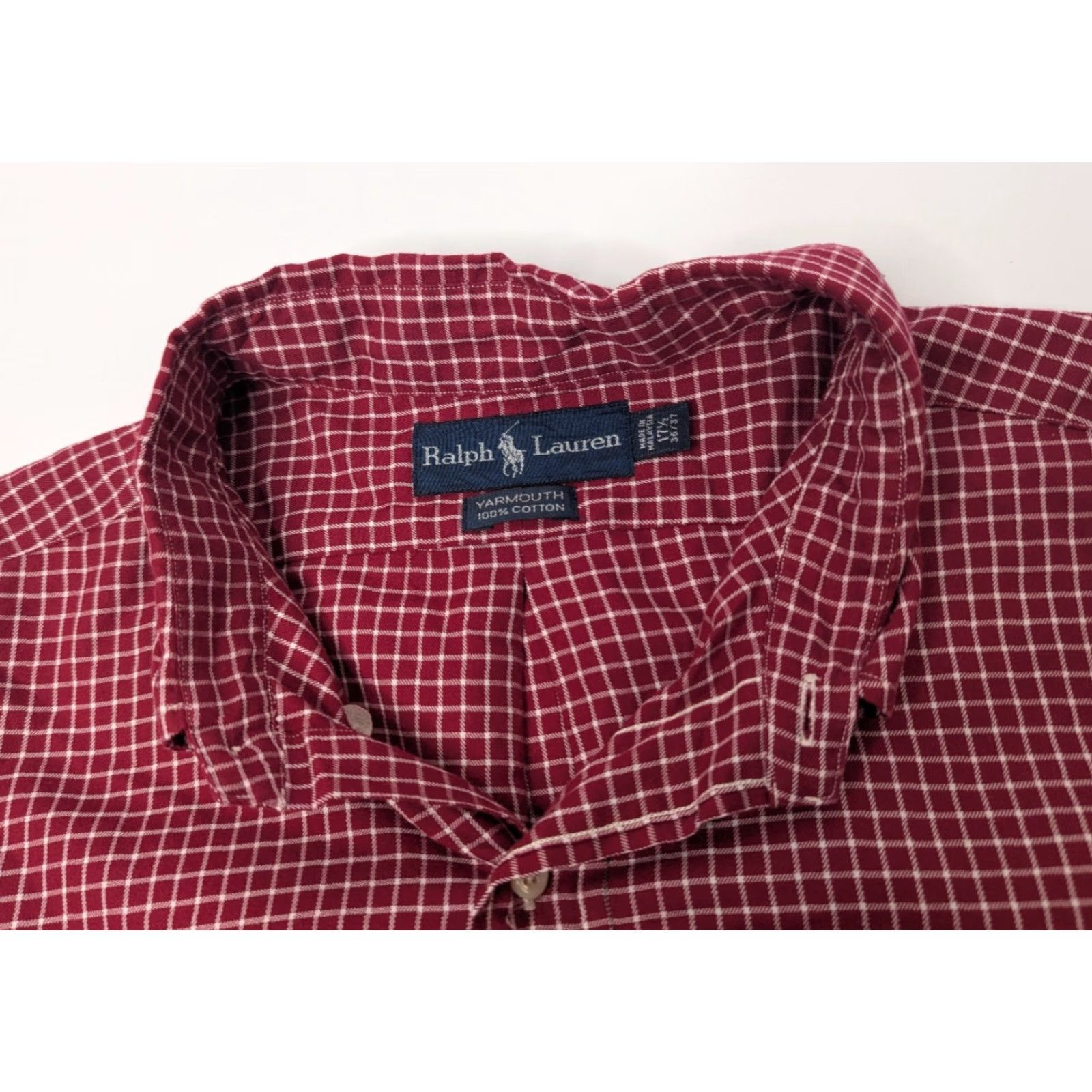Ralph Lauren Ralph Lauren Yarmouth Shirt Mens 17.5 36/37 Red Plaid Check Button Down Preppy Shirt Size US XXL / EU 58 / 5 - 7 Thumbnail