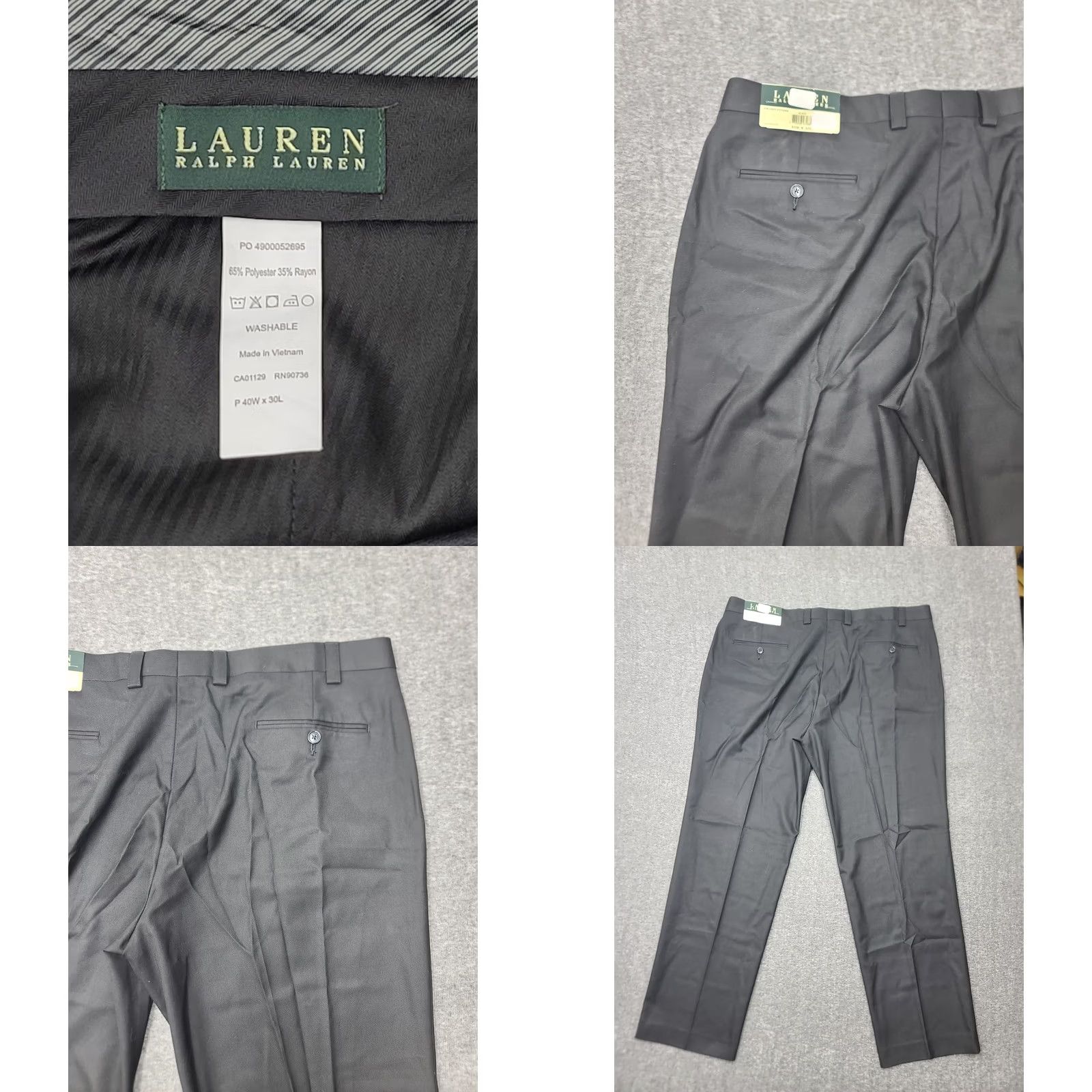 Ralph Lauren Lauren Ralph Lauren Dress Pants Mens 40x30 Black Flat Front Classic Fit Washable Dress Pants Mens Black 40x30 Modern Office Business Vintage: No Size US 40 / EU 56 - 9 Thumbnail