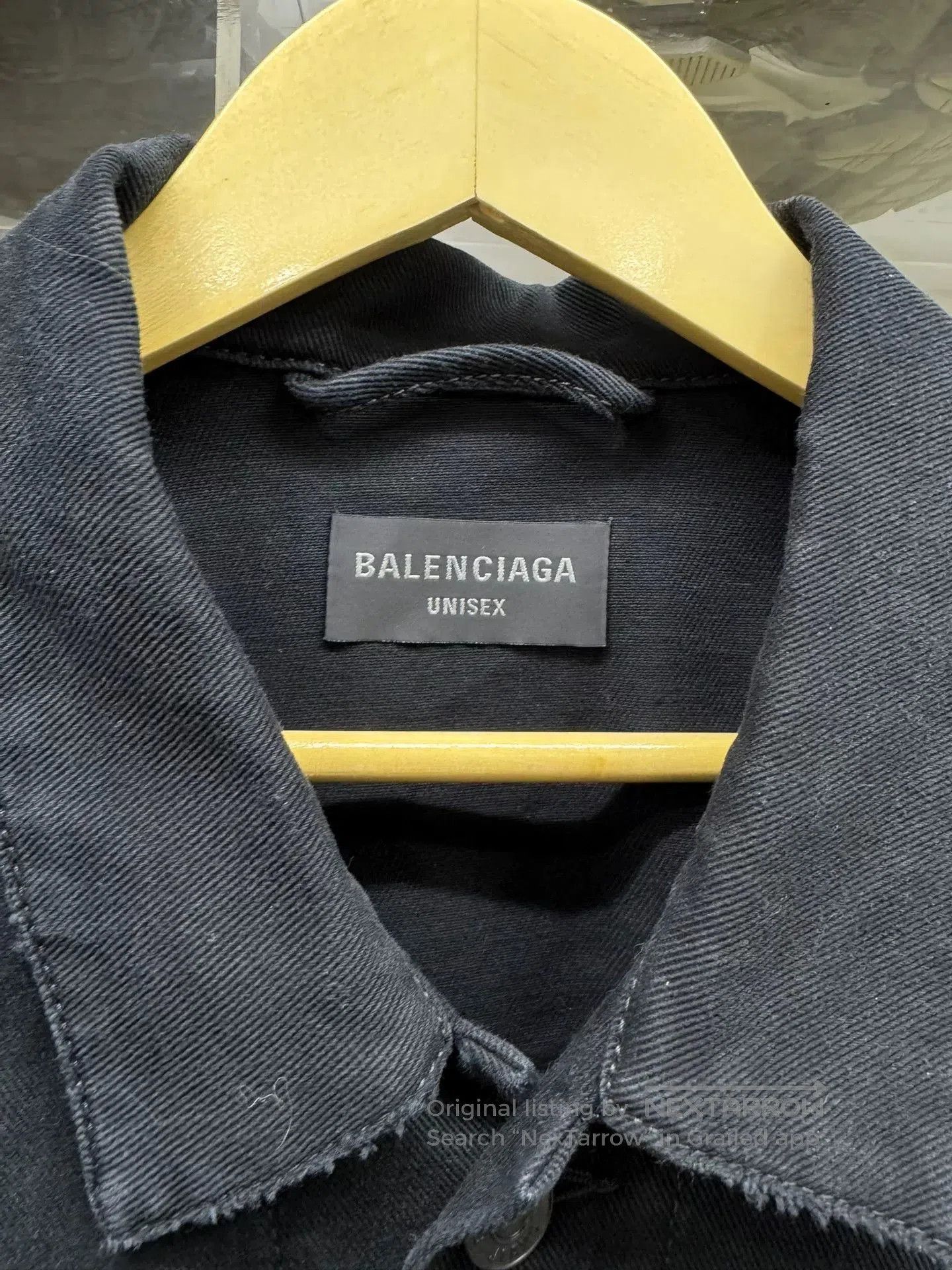 Balenciaga Balenciaga Collar Logo Denim Jacket. Size US L / EU 52-54 / 3 - 4 Thumbnail