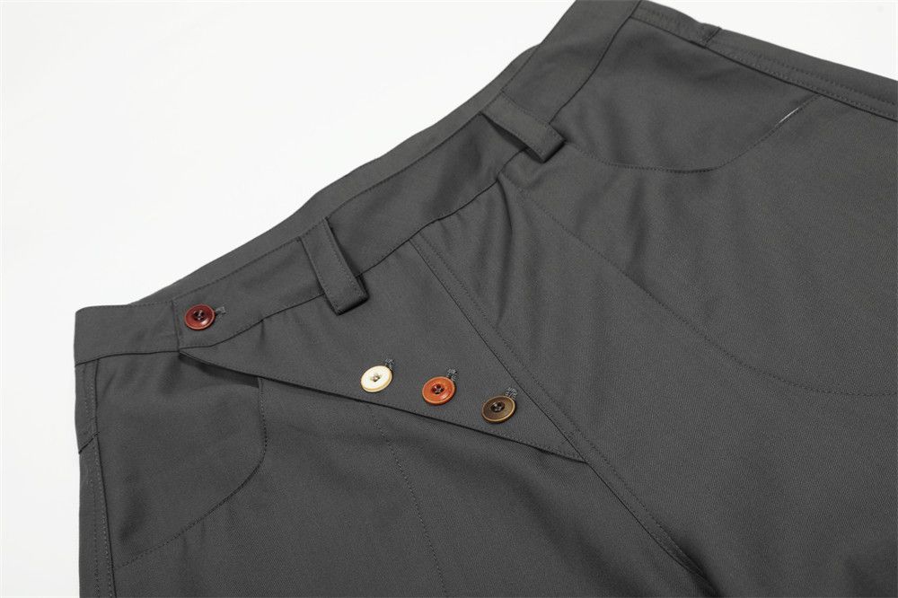 Japanese Brand Men's irregular button casual loose wide-leg scimitar pants Size US 32 / EU 48 - 3 Thumbnail