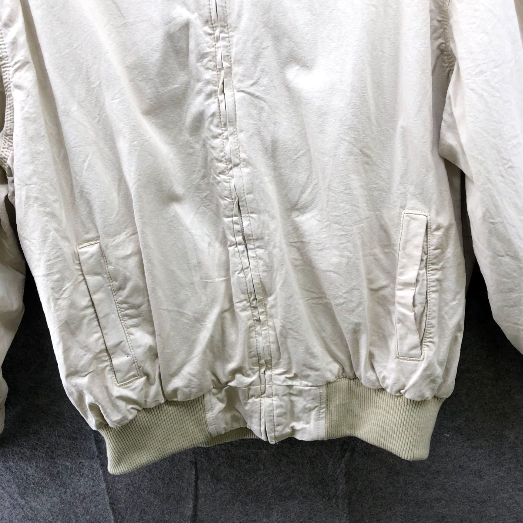 Topshop Topshop Womens Bomber Jacket M Beige Oversized Cotton Collared Zip 90s Retro Size M / US 6-8 / IT 42-44 - 4 Thumbnail