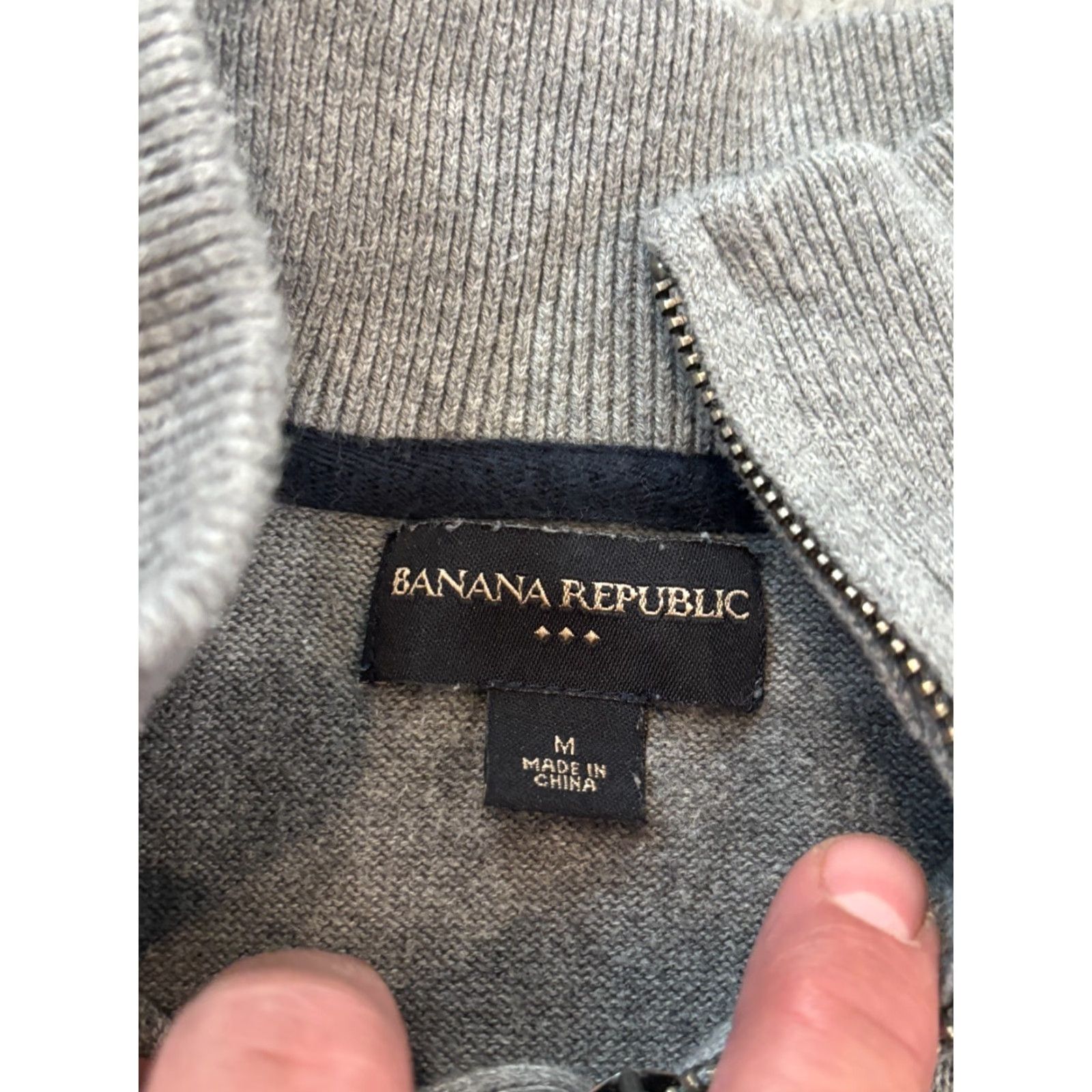 Banana Republic Banana Republic Sweater Mens 1/4 Zip Striped Pullover Long Sleeve Gray Medium Size US M / EU 48-50 / 2 - 2 Thumbnail
