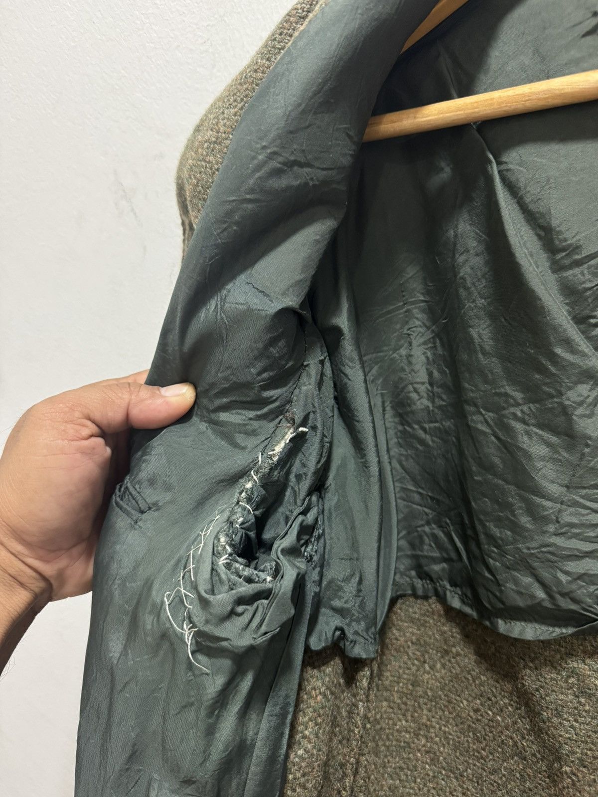 Designer × Harris Tweed DISTRESSED HARRIS TWEED HAND WOVENWOOL BLAZER JACKET Size US S / EU 44-46 / 1 - 14 Thumbnail