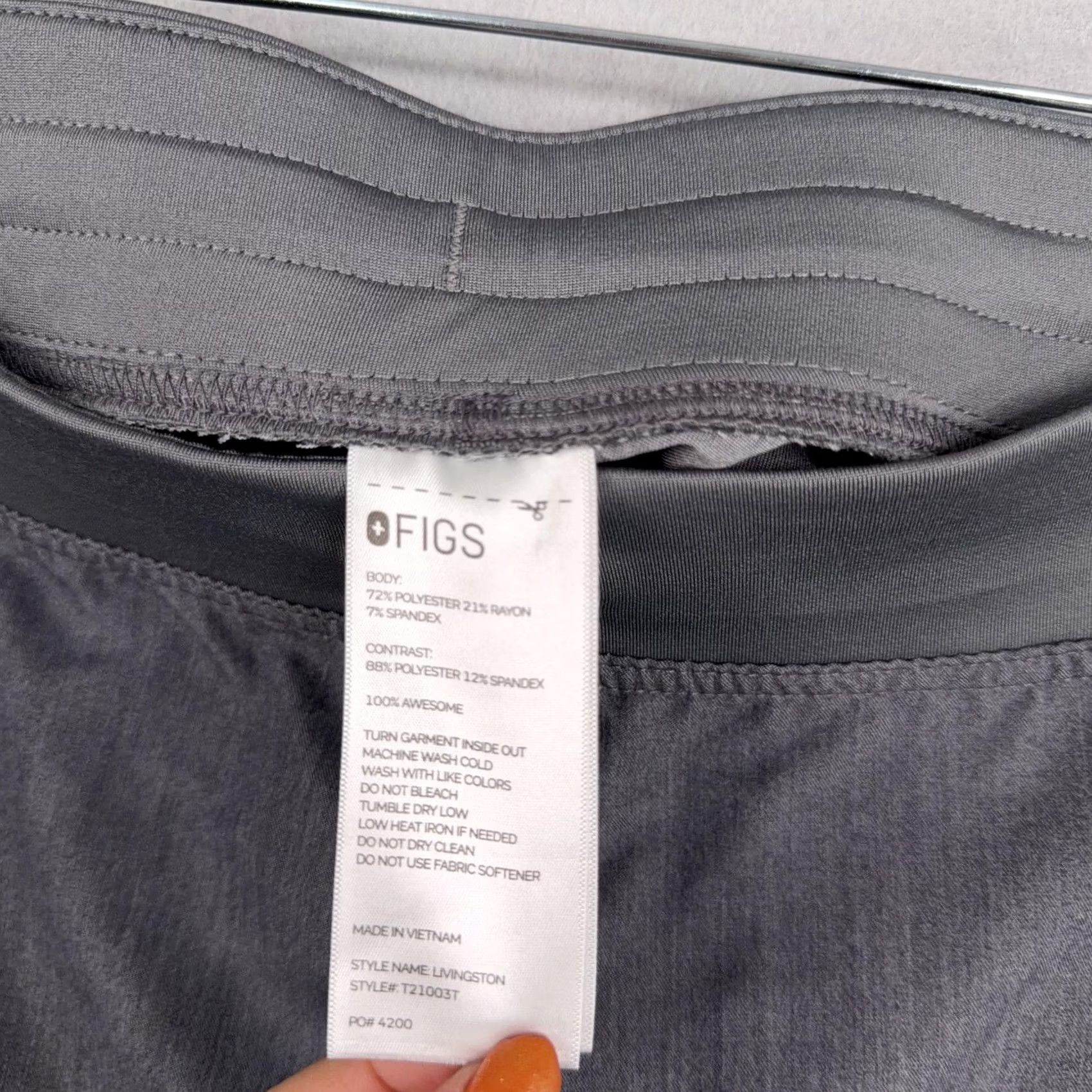 Vintage FIGS Livingston Scrub Pants Womens 2XL Tall Gray Technical Collection Drawstring Size 40" / US 18 - 4 Thumbnail