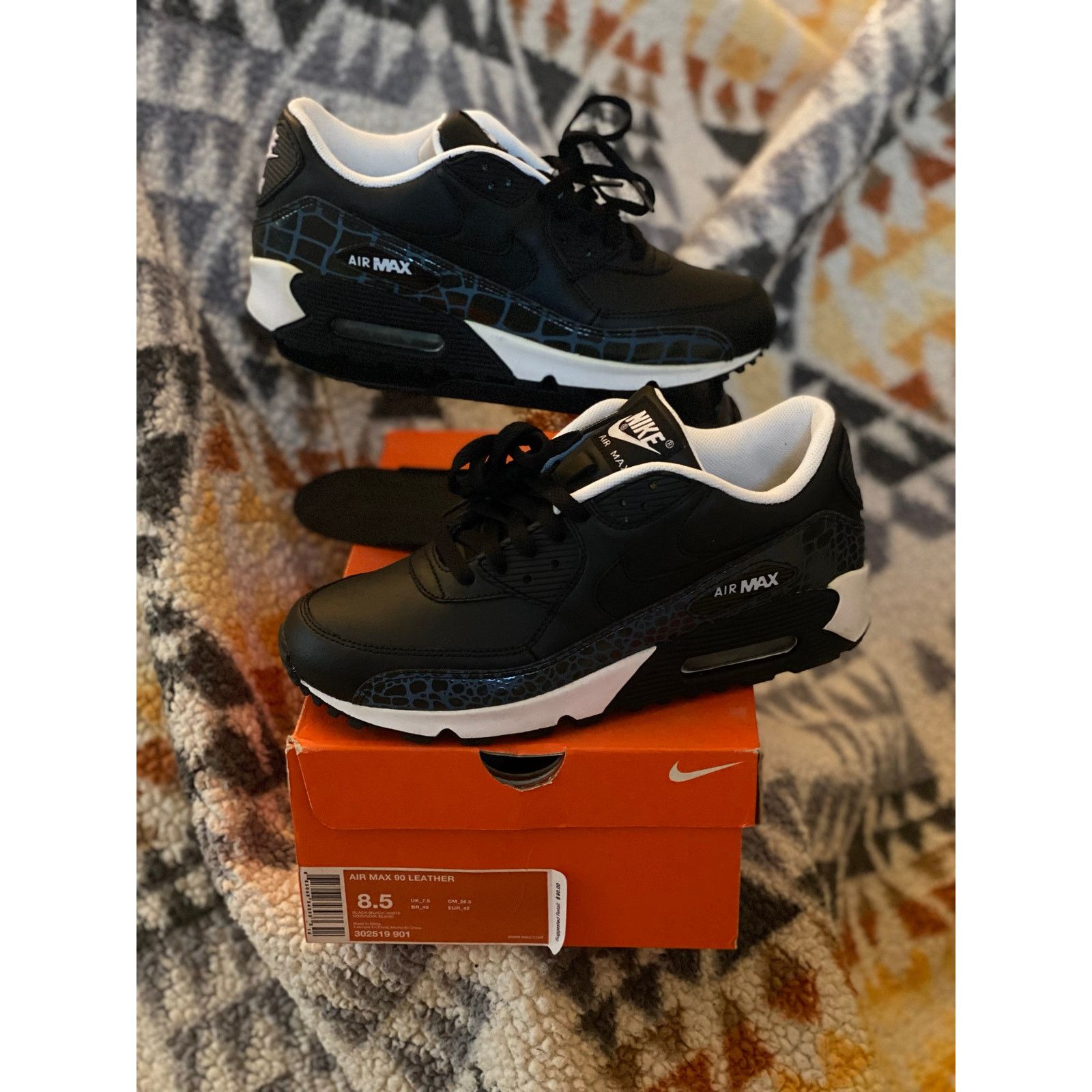 Nike Air Max 90 Leather 'Reflector Croc' m8.5 w10 Size US 8 / EU 41 - 2 Thumbnail