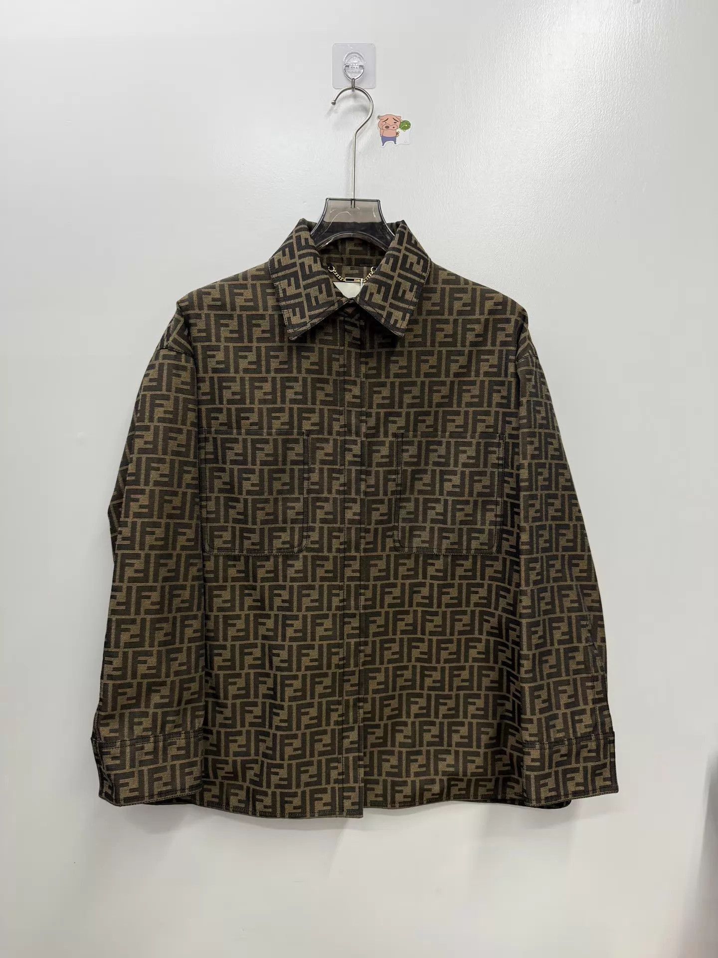 Fendi Brown Patterned Long-Sleeve Button-Up Shirt Size US XS / EU 42 / 0 - 1 Thumbnail