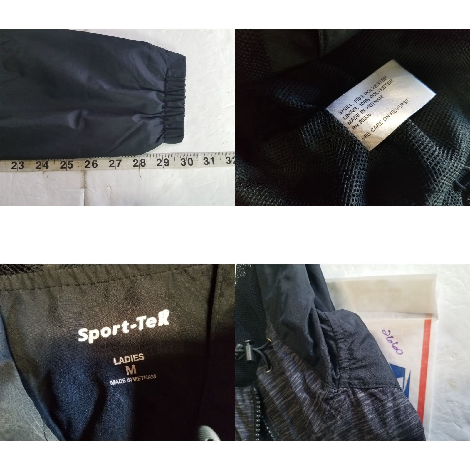 Vintage Sport-Tek Jacket Hooded Windbreaker Women M Black Gray Windbreaker Hooded Windswept Sports Activewear Womens Medium Jacket Size M / US 6-8 / IT 42-44 - 8 Thumbnail