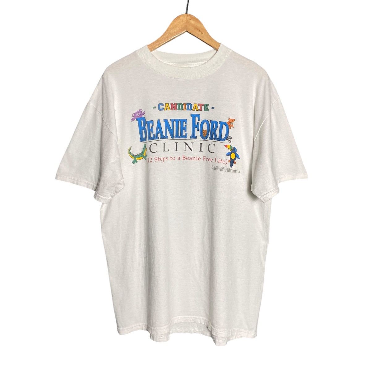 Vintage Vintage 90s Candidate Beanie Ford Clinic Graphic T-Shirt Size US L / EU 52-54 / 3 - 1 Thumbnail