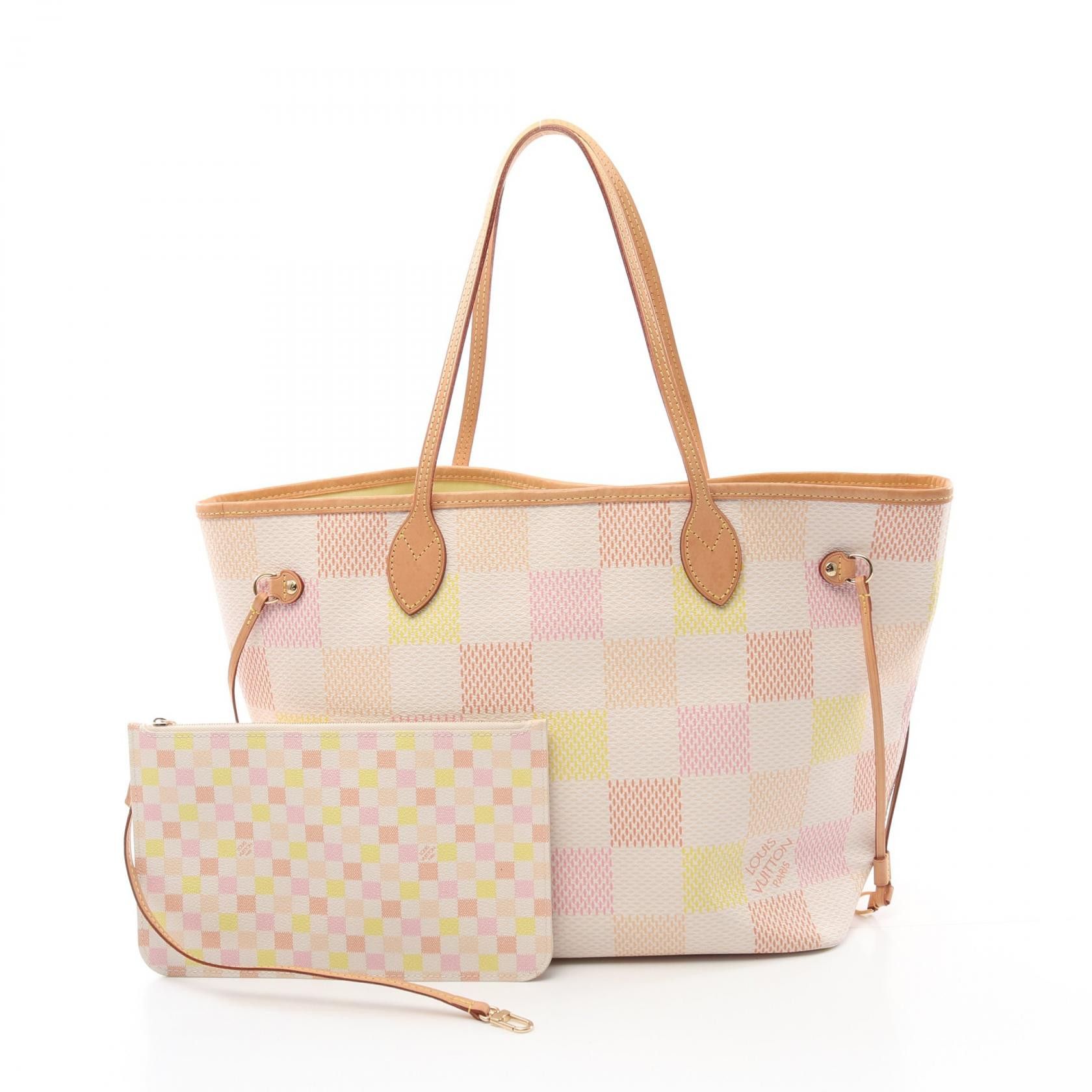 Louis Vuitton Louis Vuitton Neverfull Mm Damier Coated Canvas Tote Bag Canvas Tote Bag N40668 in Pink, Women's