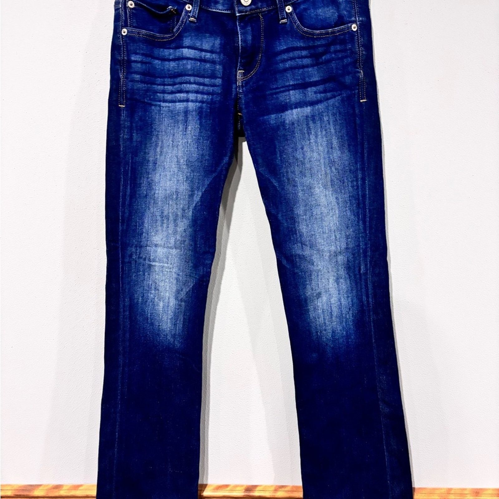 Express Express Dark Indigo Straight Low Rise Bootcut Jeans Size 4R Size 27" / US 4 / IT 40 - 1 Thumbnail