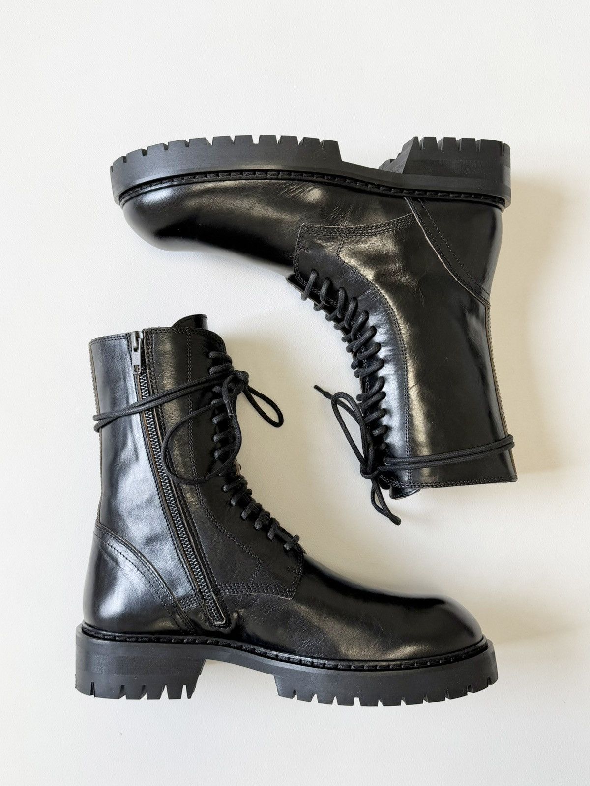 Early 2010s Black Leather Combat Boots