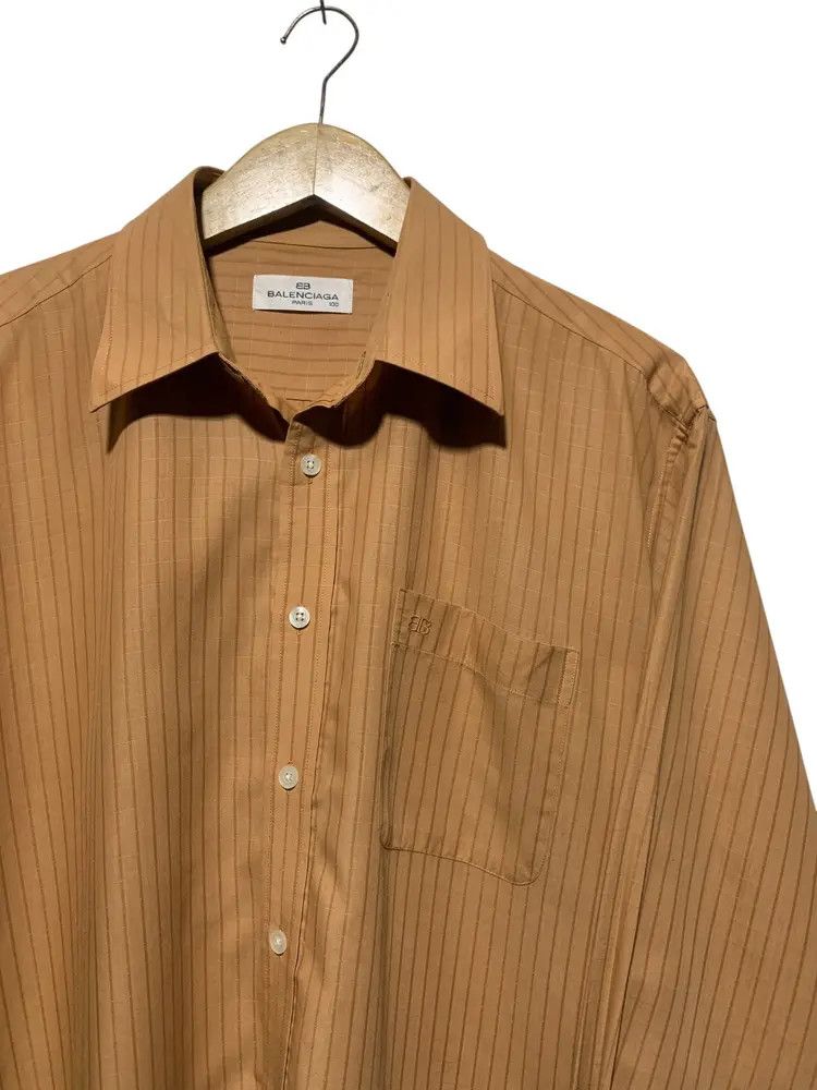 Balenciaga Vintage Balenciaga stripe textured BB longsleeve shirt Size US L / EU 52-54 / 3 - 3 Thumbnail