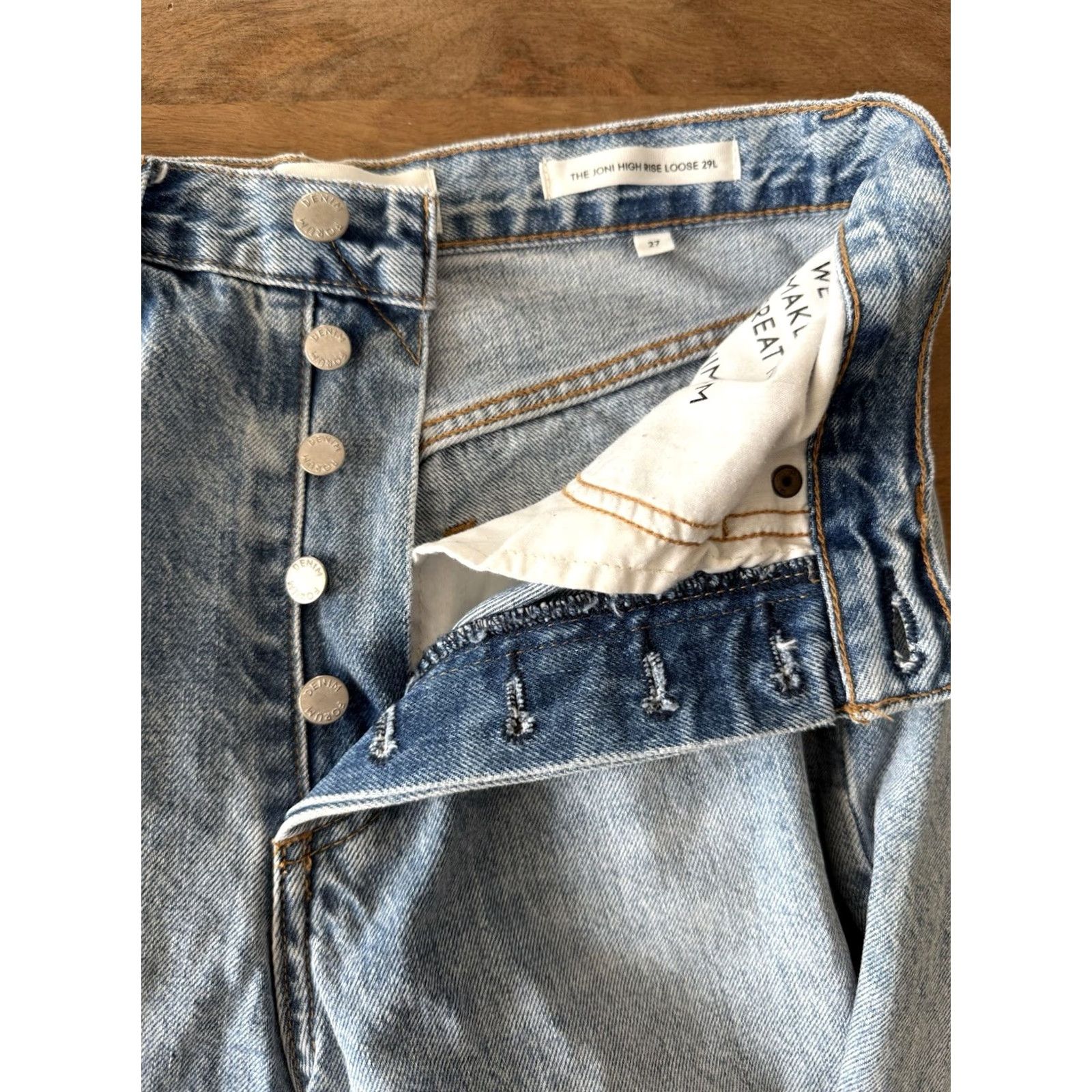 Vintage VINTAGE Denim Forum Joni High Rise Loose Jeans 27x29 Relaxed Straight 90s Y2K Blue 100% Cotton Womens Jeans } Size 28" / US 6 / IT 42 - 4 Thumbnail