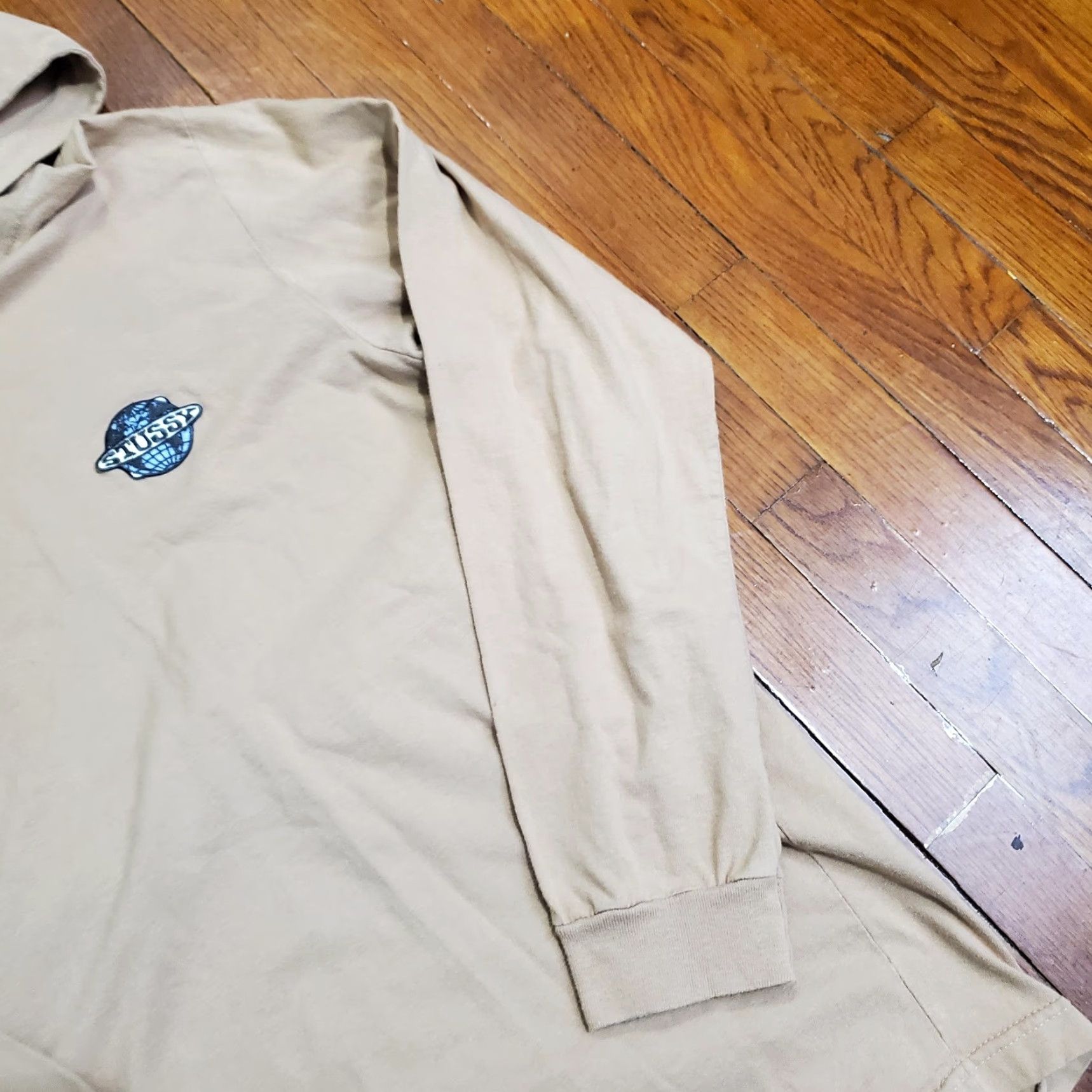 Logo 7 VINTAGE Stussy Hoodie Mens M Beige Lightweight Pullover Long Sleeve Logo Shirt Size US M / EU 48-50 / 2 - 3 Thumbnail