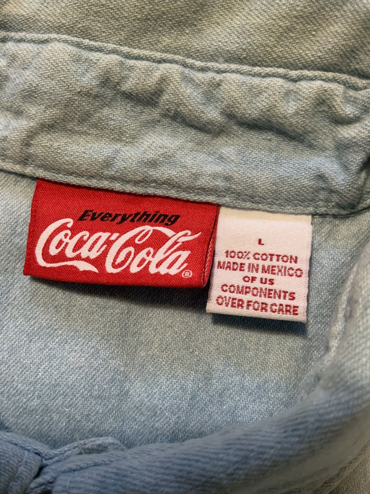 Coca Cola VTG Everything Coca-Cola Coke Bottle Top Denim Jean Shirt Size US L / EU 52-54 / 3 - 9 Thumbnail