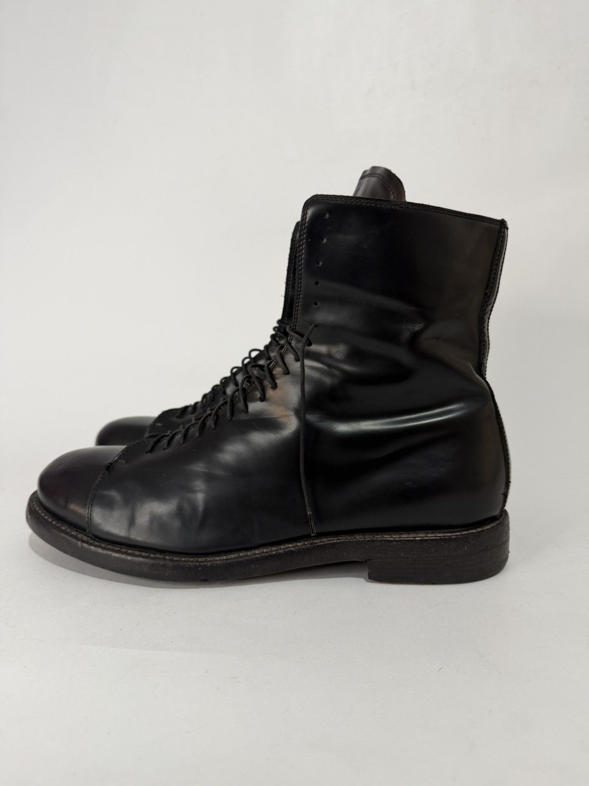 If Six Was Nine Lemargo Black Leather Combat Boots Size US 11 / EU 44 - 4 Thumbnail