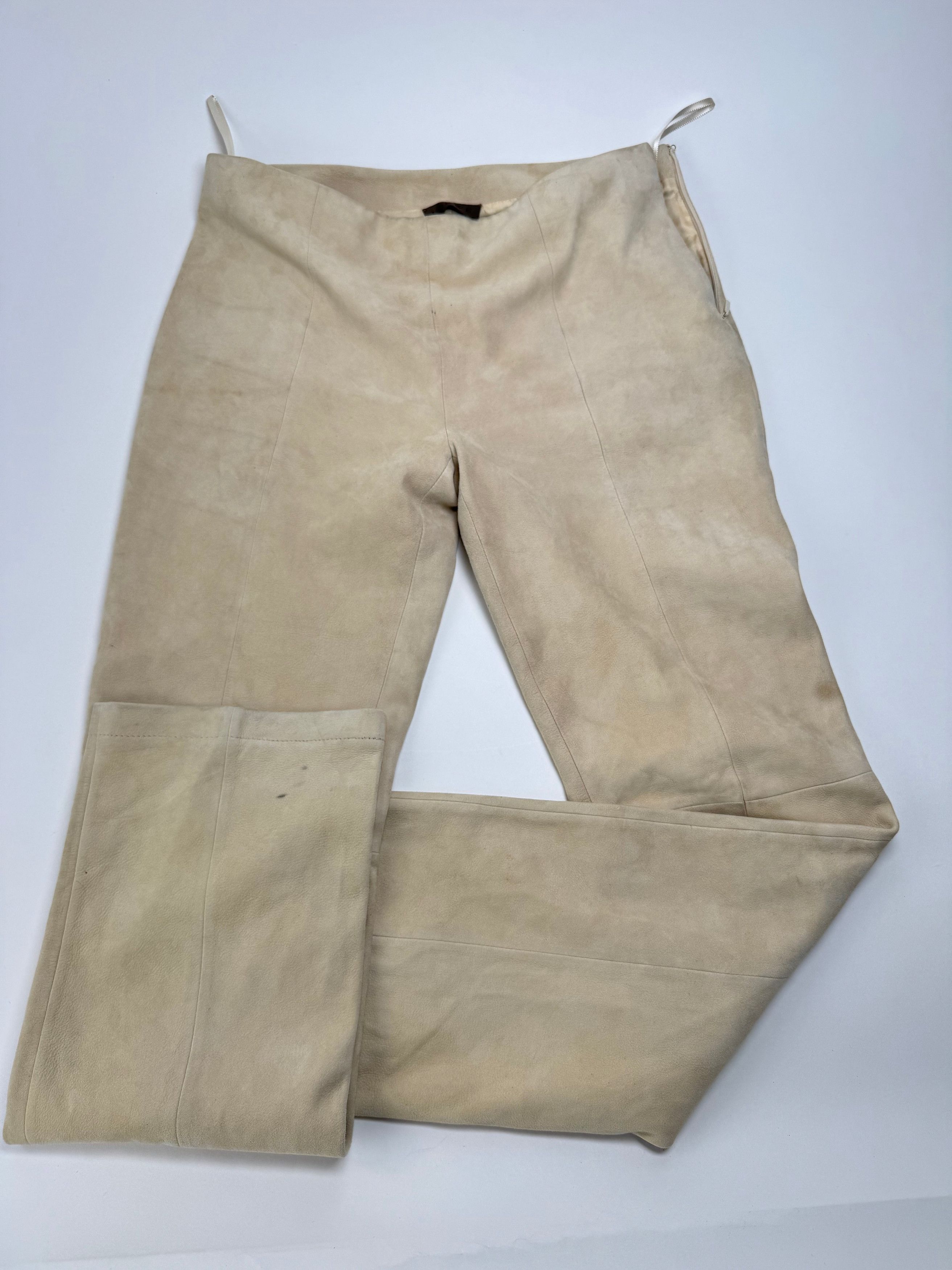 Loewe Vintage Madrid Nappa Leather Pants Beige 38/M Size 27" / US 4 / IT 40 - 1 Thumbnail