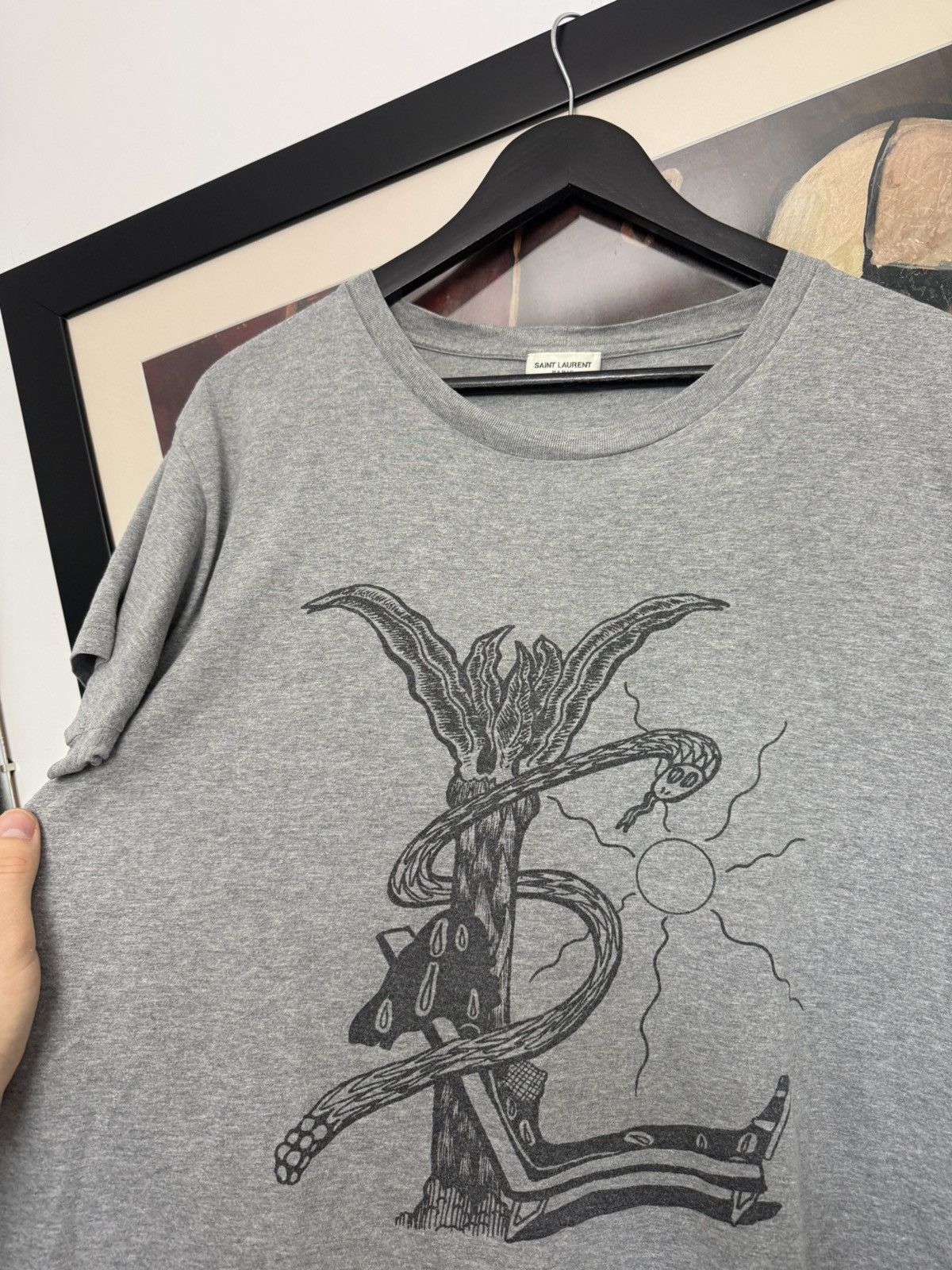 Hedi Slimane × Saint Laurent Paris Saint Laurent Paris Tee SLP Hedi Slimane Snake YSL Print Size US M / EU 48-50 / 2 - 2 Thumbnail