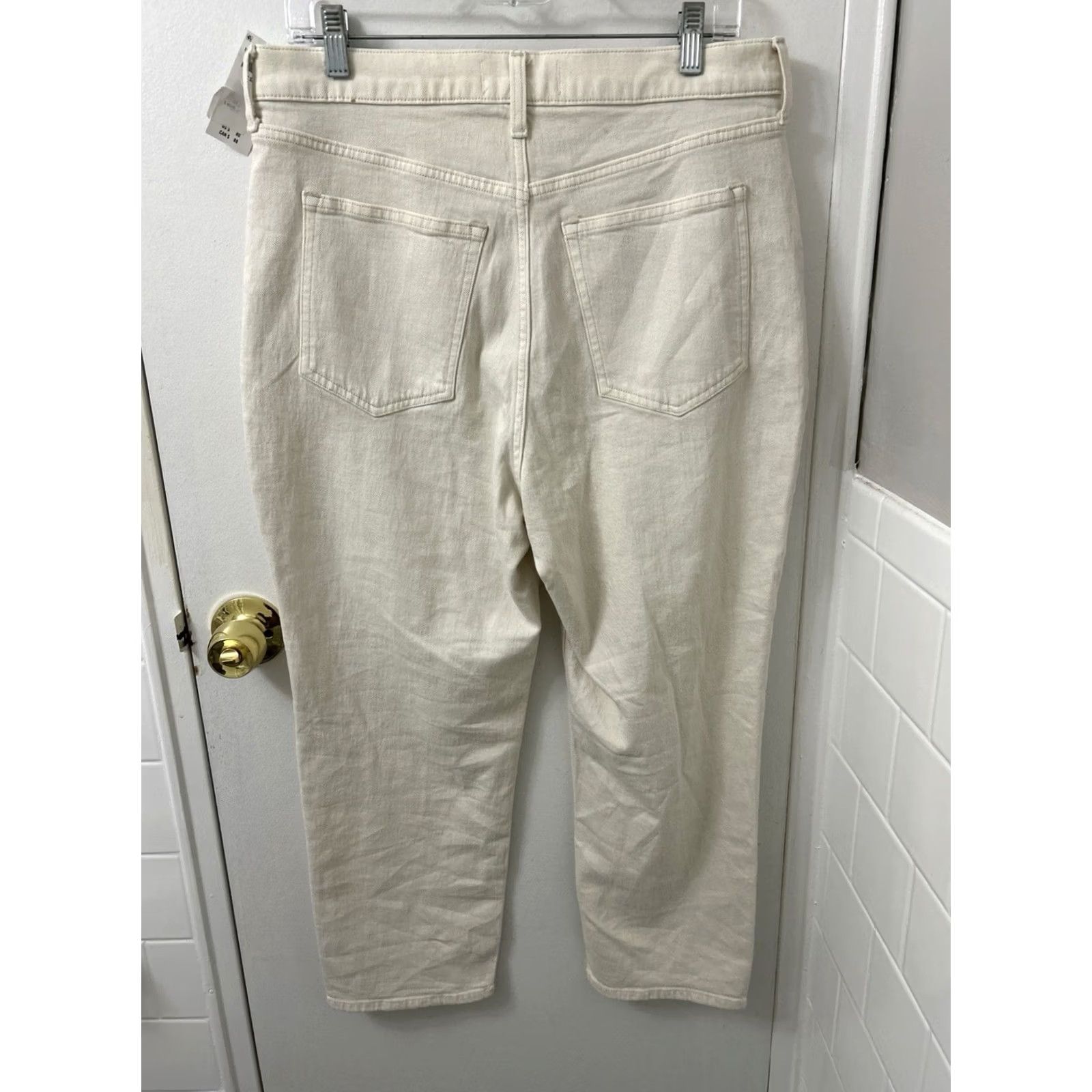 Abercrombie & Fitch VINTAGE Abercrombie & Fitch Jeans Womens 32x24 Beige Cream Ankle Straight Ultra High Rise Regular Size 32 Women Jeans Cream Ankle 90s Style Womens Size 24" / US 00 / IT 34 - 7 Thumbnail