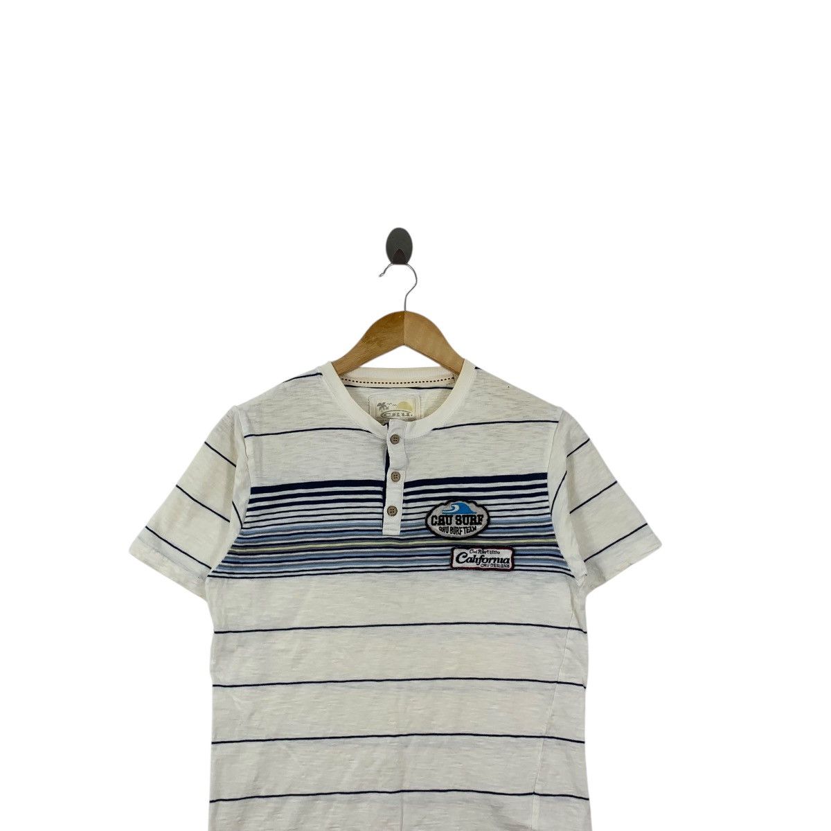Other CRU DESIGNS SURF California Striped Henley Tee Shirt Top Size US M / EU 48-50 / 2 - 2 Thumbnail
