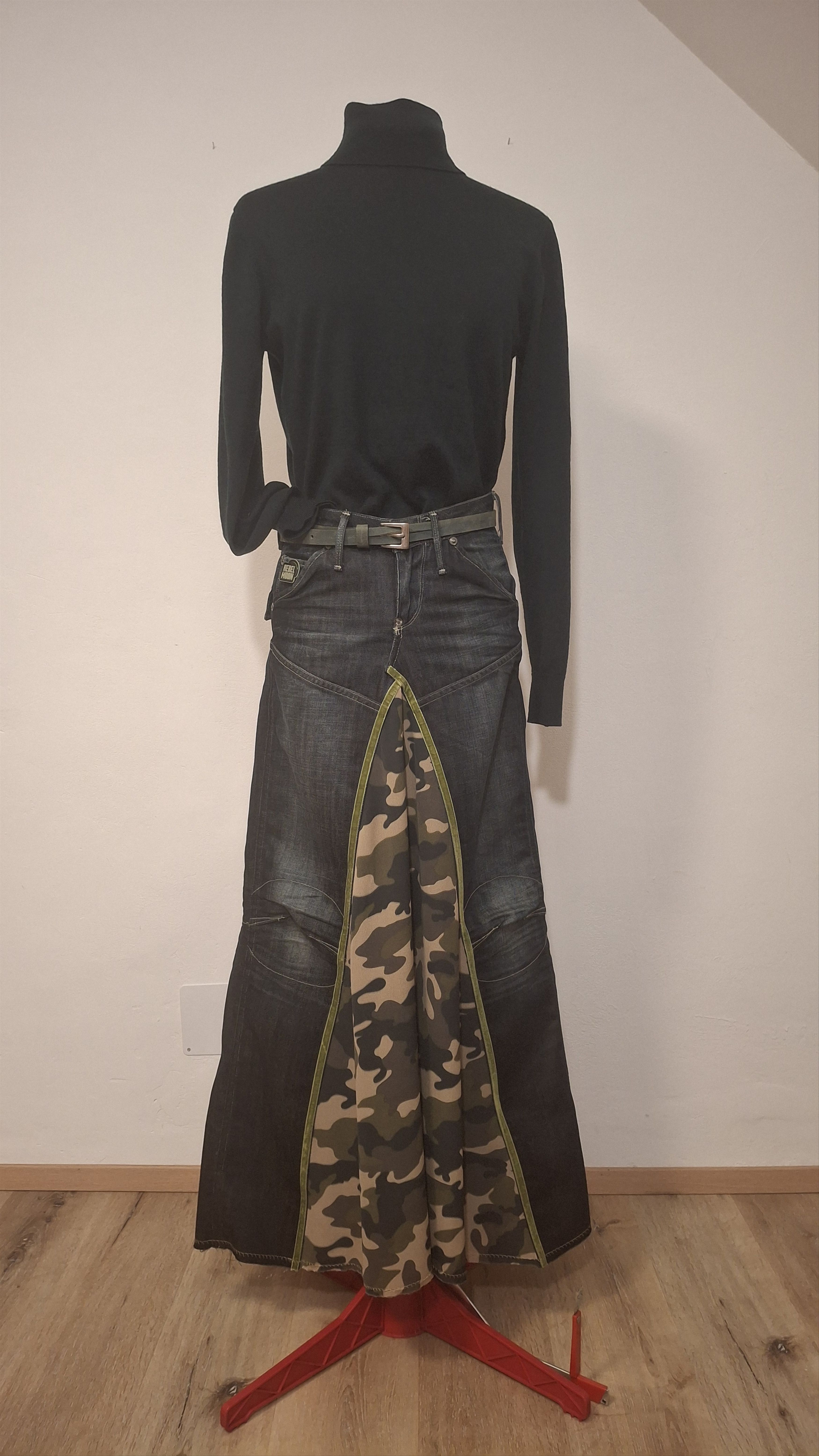 G-Star G-Star Reworked Camo Panel Skirt – Upcycled Art Denim Size 25" / US 0 / IT 36 - 6 Thumbnail