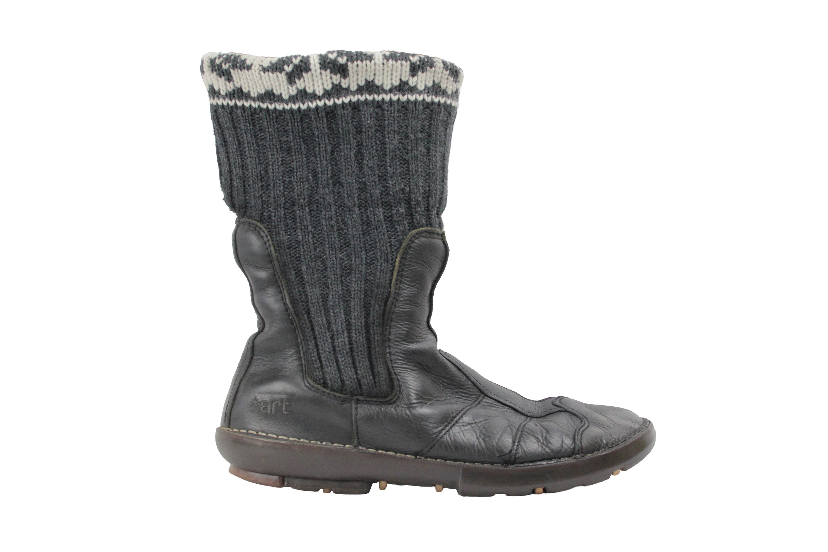 Japanese Brand The Art Company 00S Y2K Avant Garde Goblin Knit Boots Size US 8 / EU 41 - 1 Thumbnail