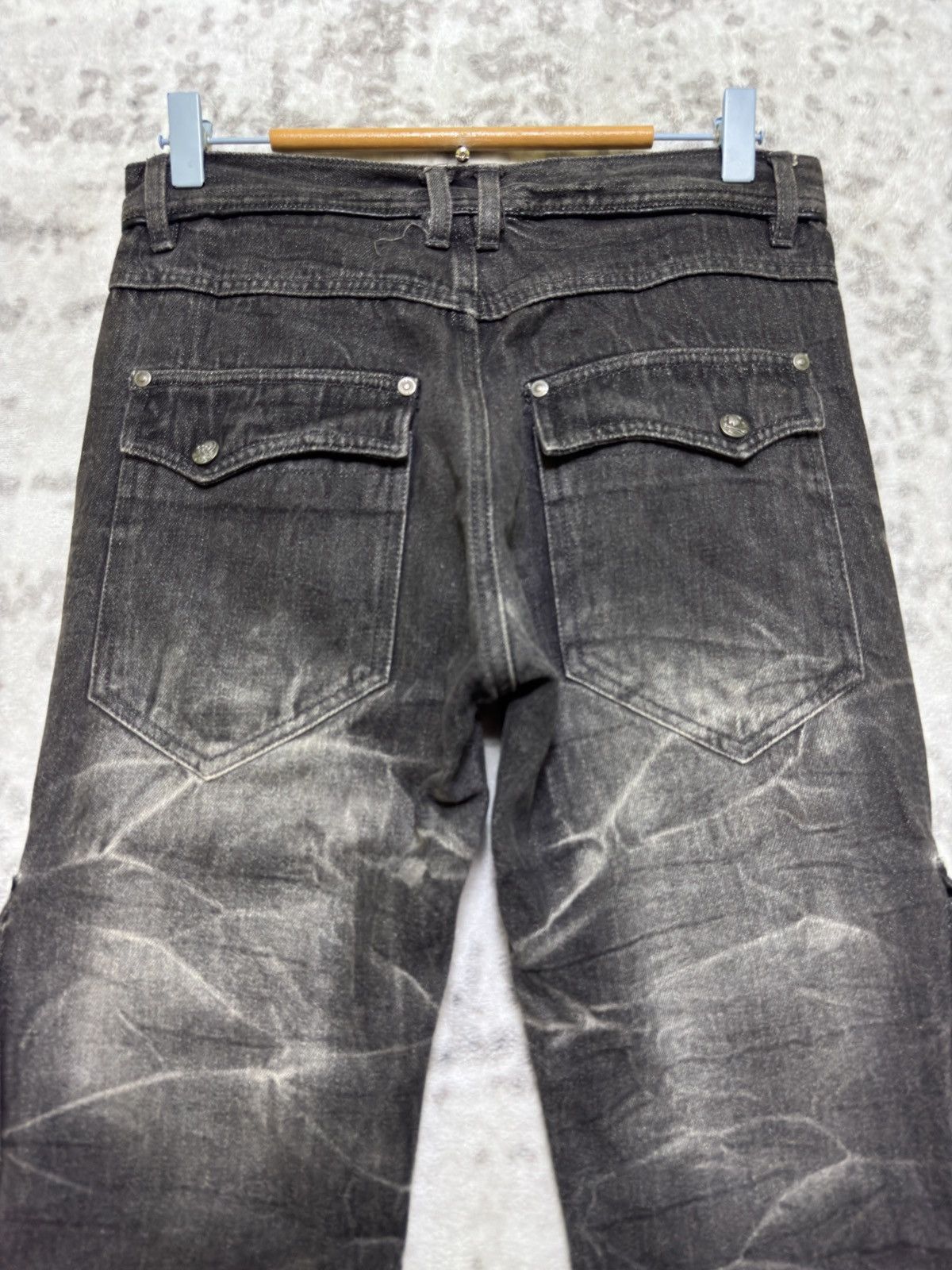 Japanese Brand Double Focus Tactical Cargo Denim Y2K Punk Multipocket Size US 28 / EU 44 - 9 Thumbnail