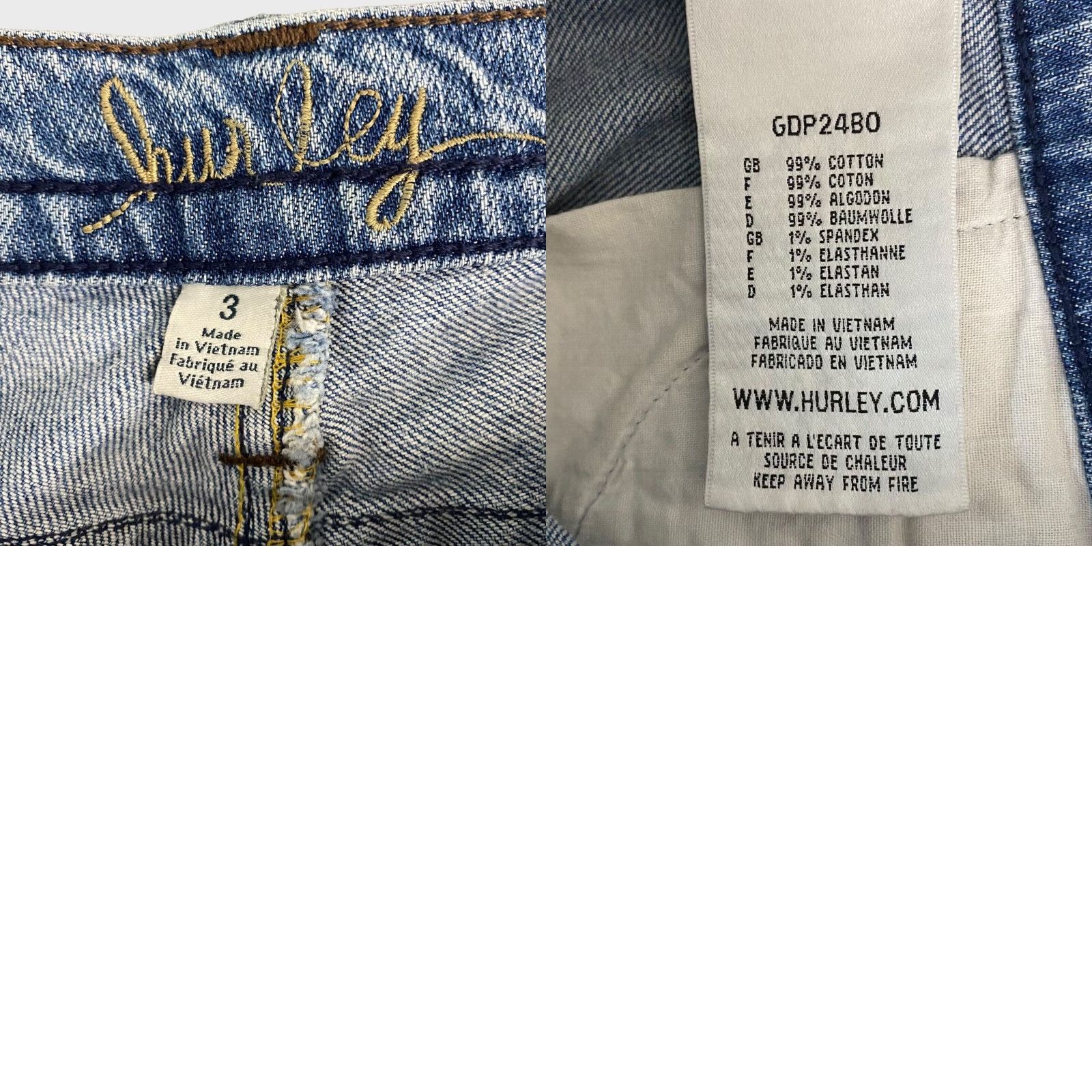 Hurley Hurley Jeans Capri Cuffed Womens 3 Blue Light Wash Low-Rise Denim Stretch Pants/Capri Jeans Size 26" / US 2 / IT 38 - 8 Thumbnail