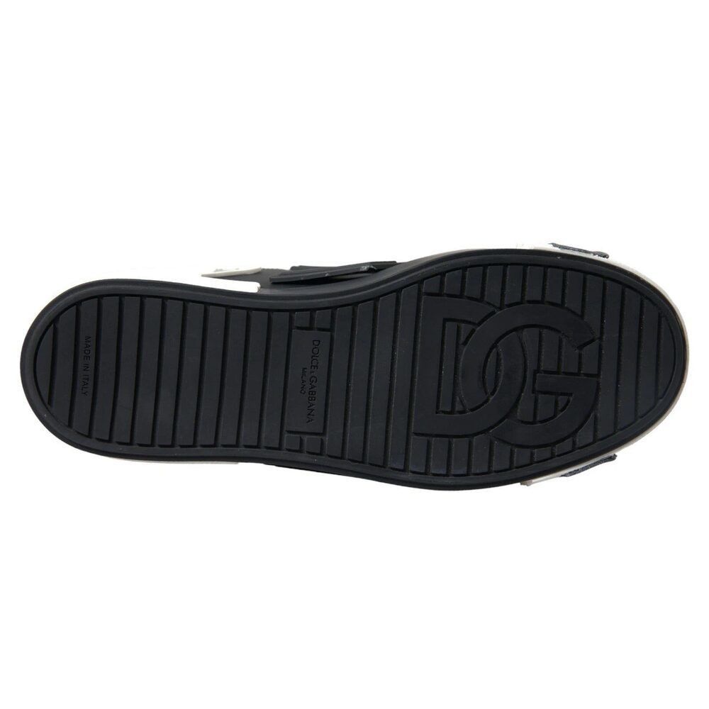 Dolce & Gabbana Dolce & Gabbana Black Leather Low Top Sneakers Portofino Sho Size US 11 / EU 44 - 7 Thumbnail