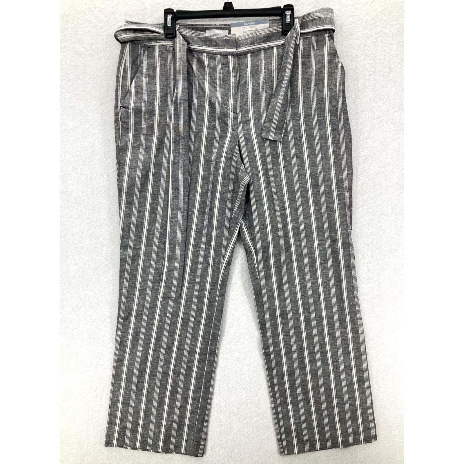 Liz Claiborne Liz Claiborne Pants Womens Size 14 Gray Linen Blend Straight Leg NWT Classic Fit 31in Inseam Ladies Size 36" / US 14 / IT 50 - 2 Thumbnail