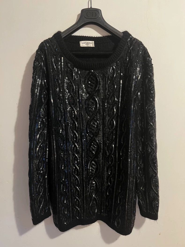 Saint Laurent Paris Saint Laurent Paris 2013FW Black scale sweater Size S / US 4 / IT 40 - 1 Thumbnail