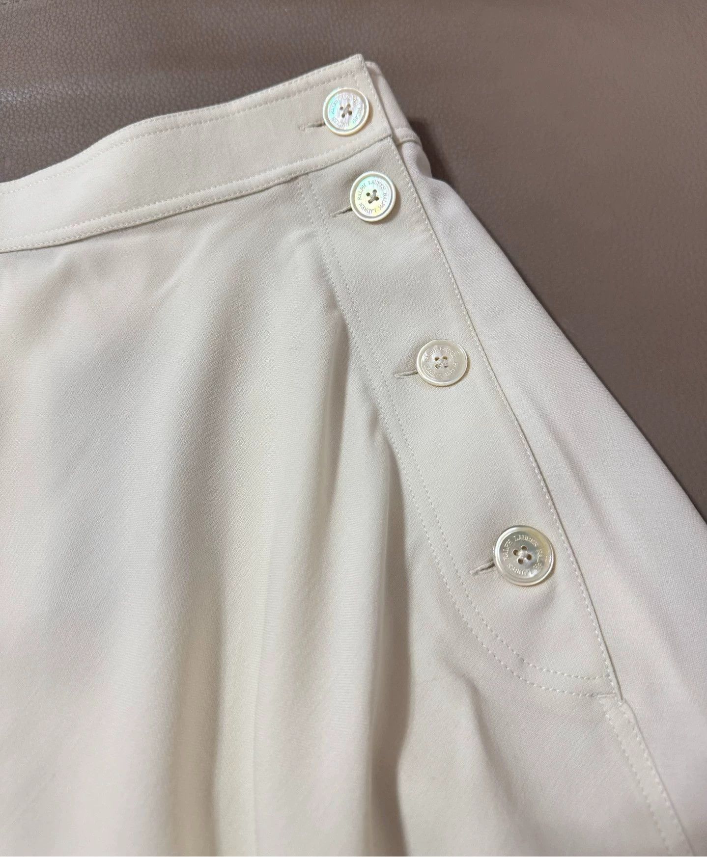 Polo Ralph Lauren Ralph Lauren Purple Label Cream Wool Crepe Skirt 4 NWT Size 28" / US 6 / IT 42 - 9 Thumbnail