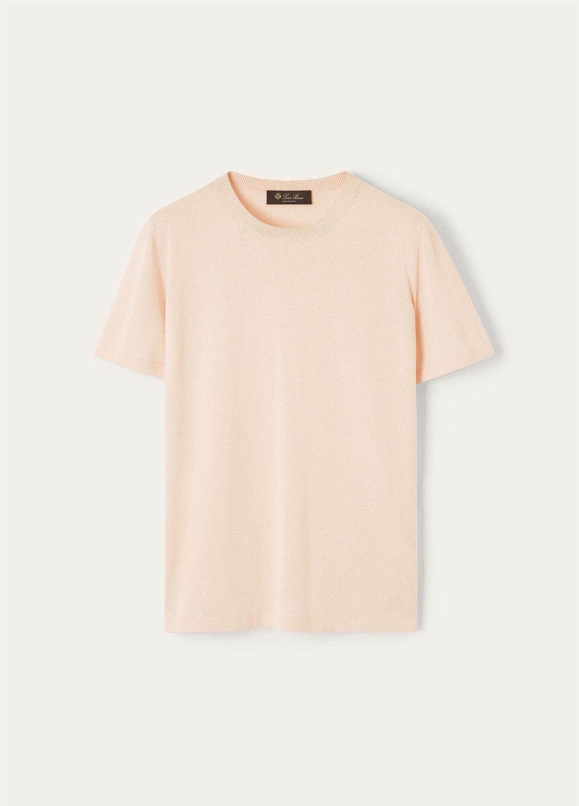 Loro Piana o1srvl11e0526 FAM7984 Angera Crewneck T-Shirt Light Pink Size L / US 10 / IT 46 - 1 Thumbnail