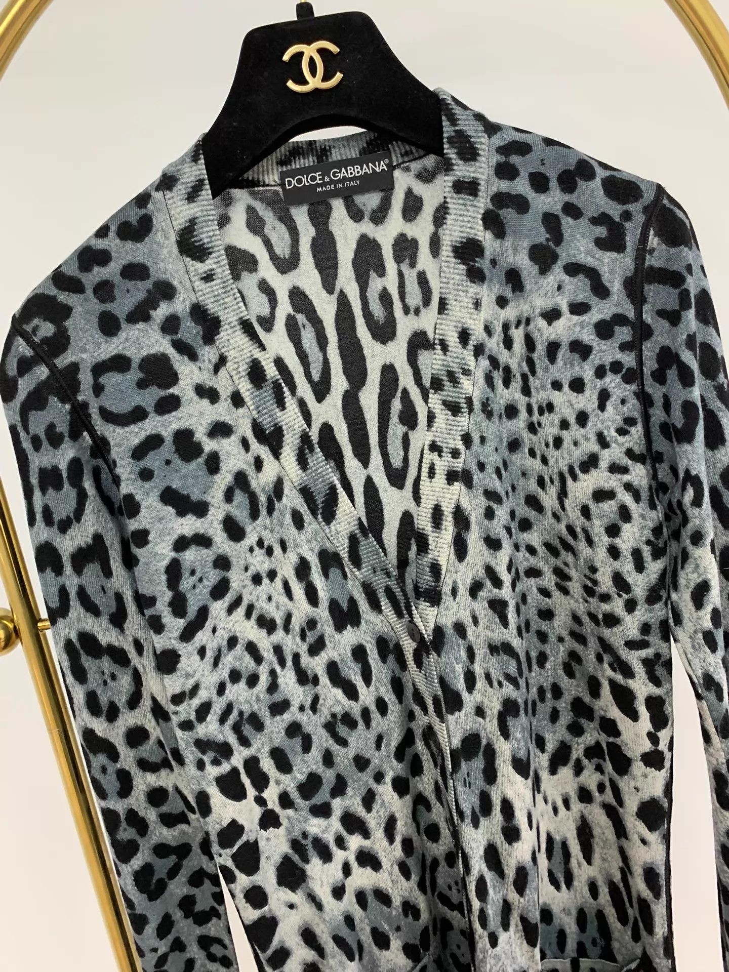 Dolce & Gabbana Dolce&Gabbana Green Leopard Print Knit Cardigan 42 New Size M / US 6-8 / IT 42-44 - 2 Thumbnail
