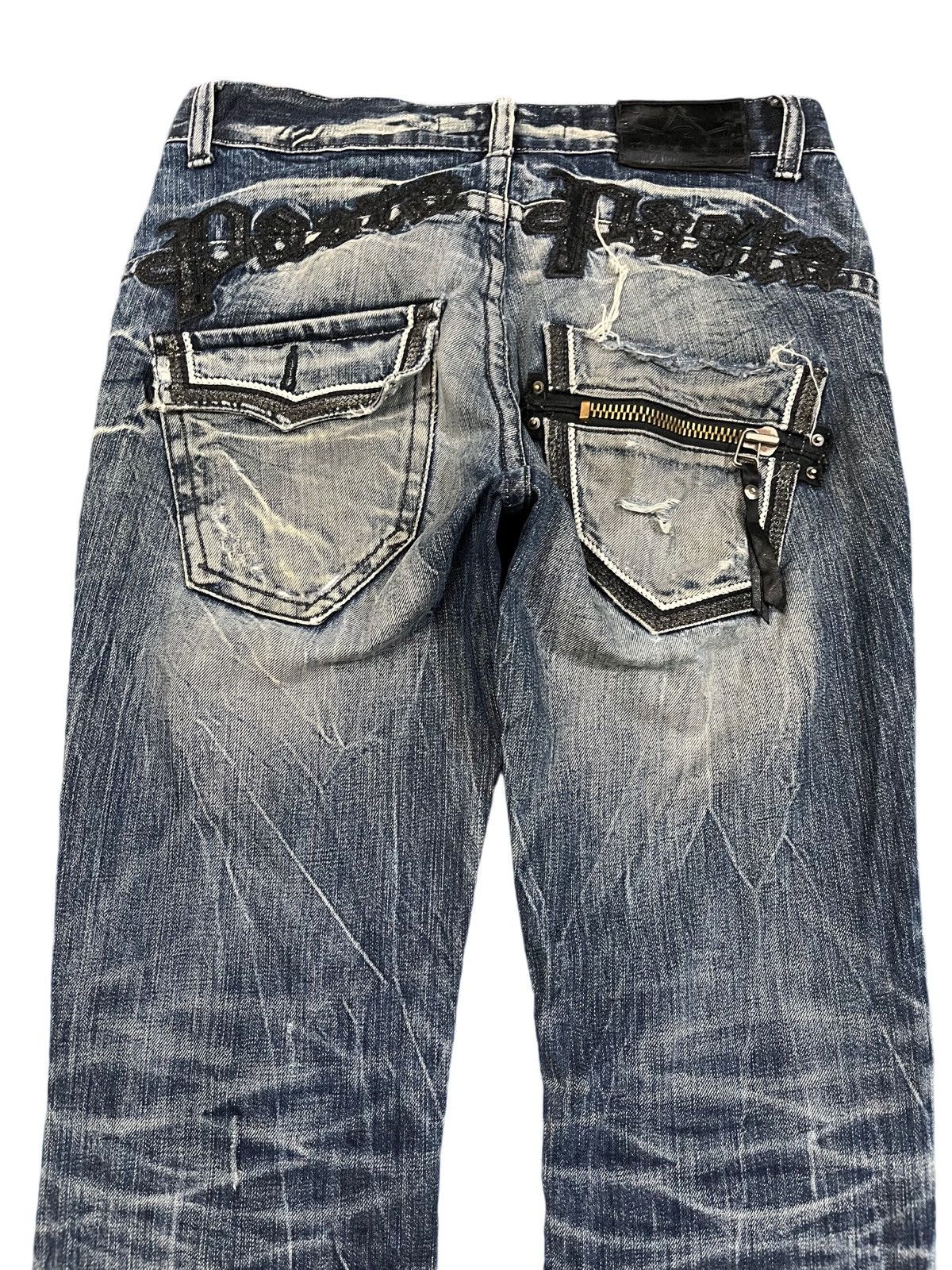 Beauty Beast Vintage Pasta Denim Flare Punk Ripped Jeans Size US 31 - 7 Thumbnail