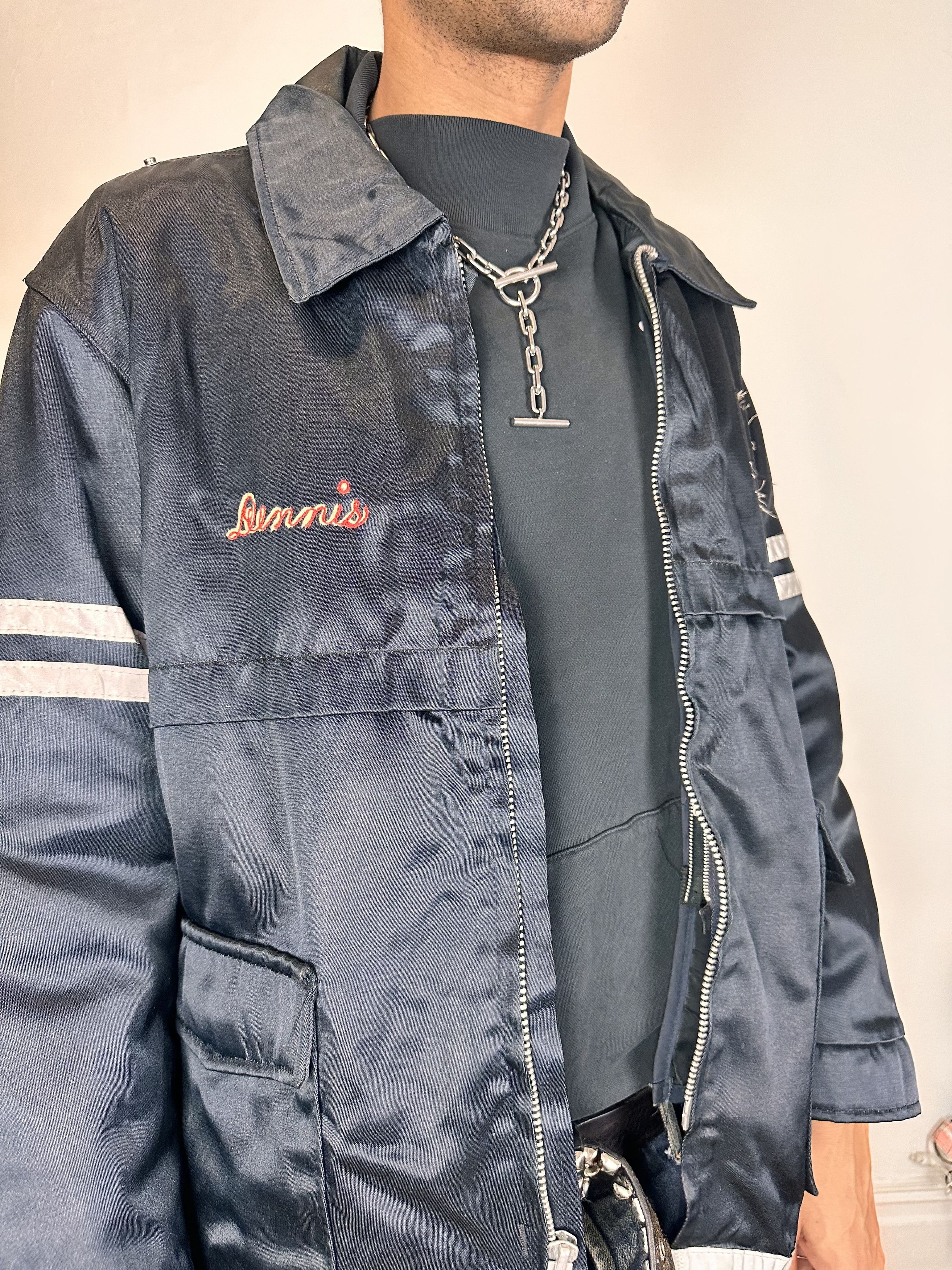 Vintage Vintage Dark Blue High Vis Utility Work Jacket - XL Size US XL / EU 56 / 4 - 4 Thumbnail