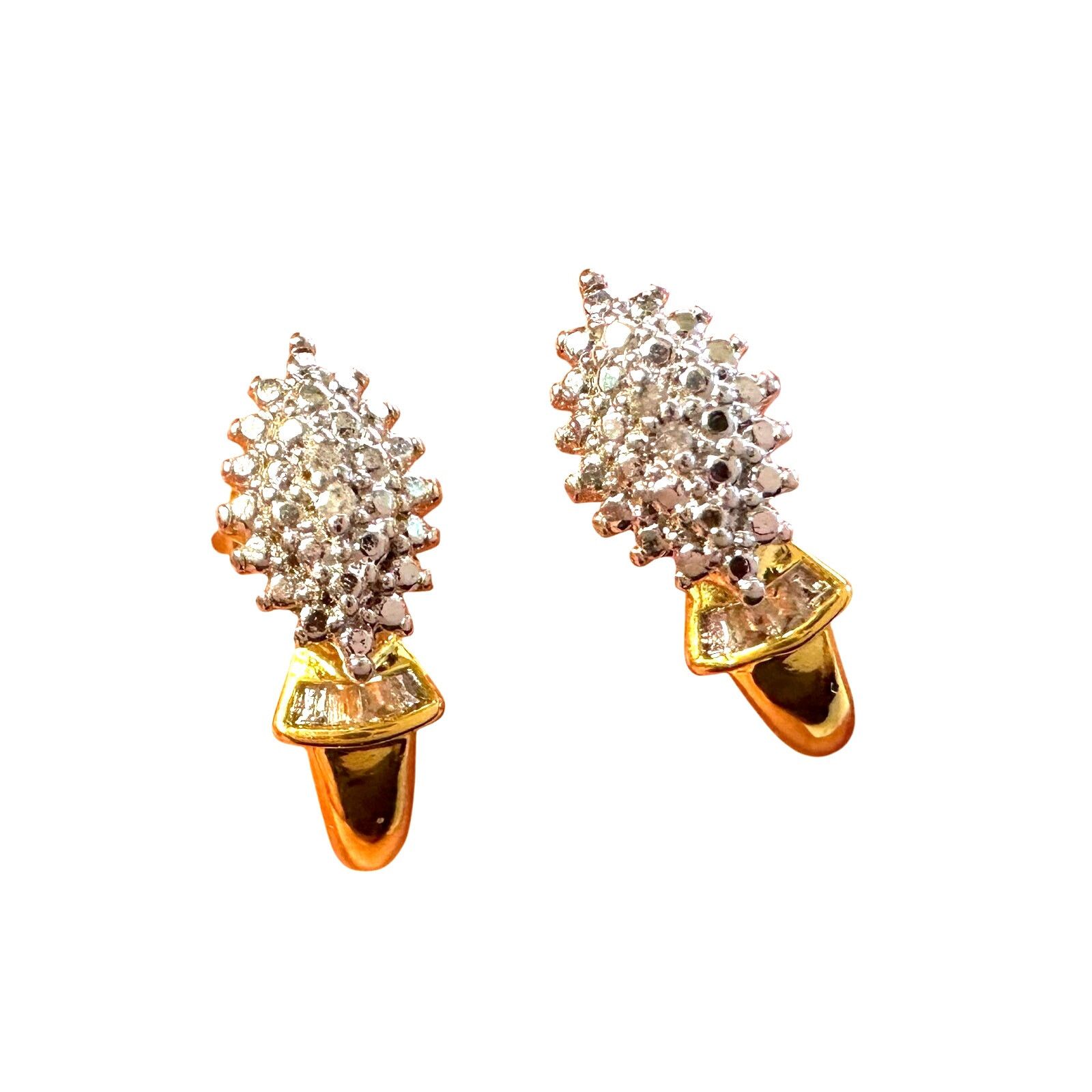 Other Diamond Accented Marquise Cluster Earrings 14kt Gold plate Size ONE SIZE - 2 Thumbnail