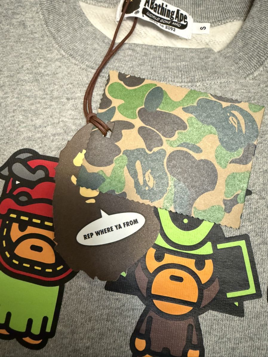 Bape New Bape A Bathing Ape Baby Milo Japan size Small Grey Size US S / EU 44-46 / 1 - 5 Thumbnail