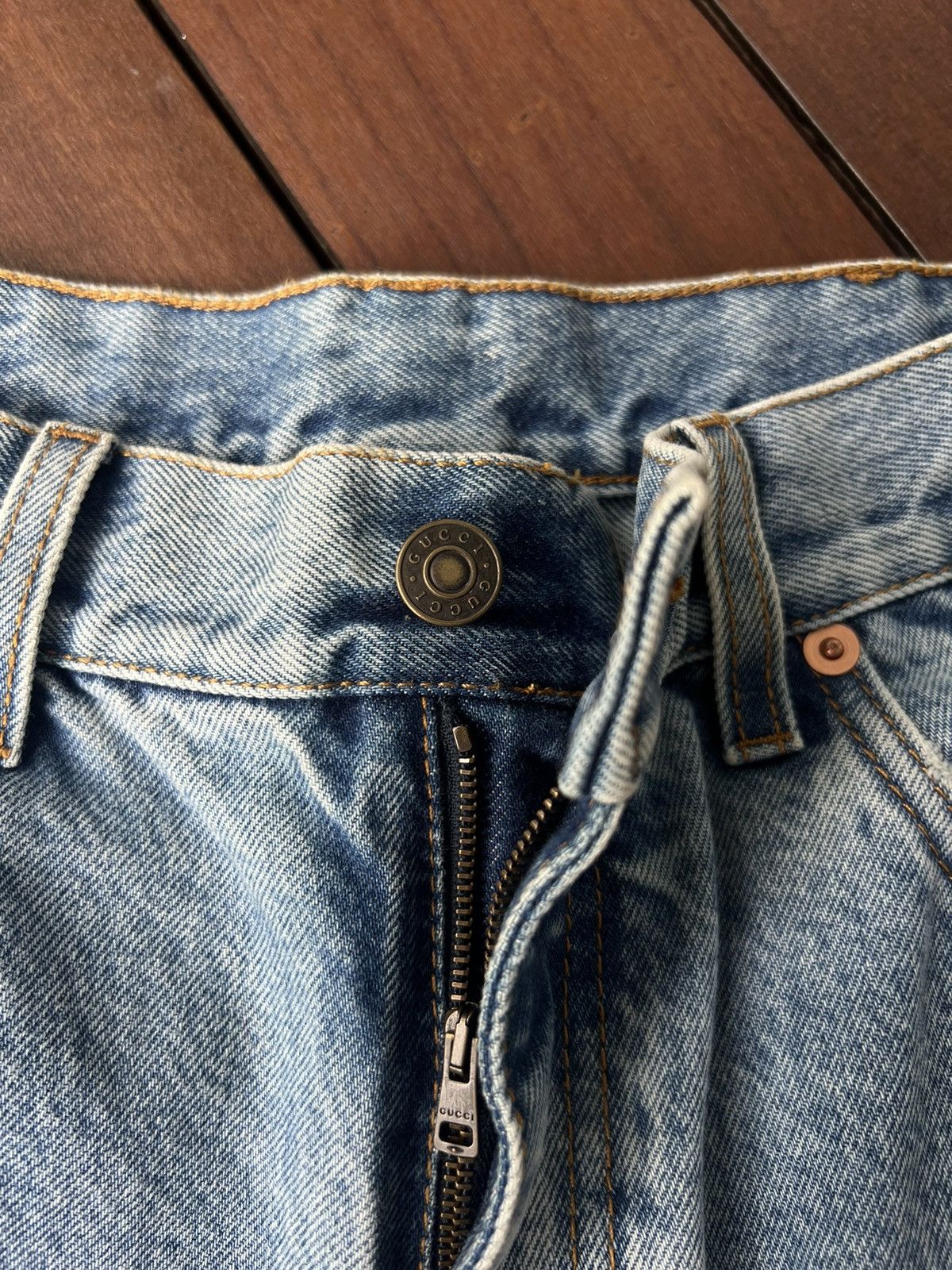 Gucci SS20 Gucci Eco-Bleached Distressed Straight-Leg Jeans Size US 32 / EU 48 - 19 Thumbnail