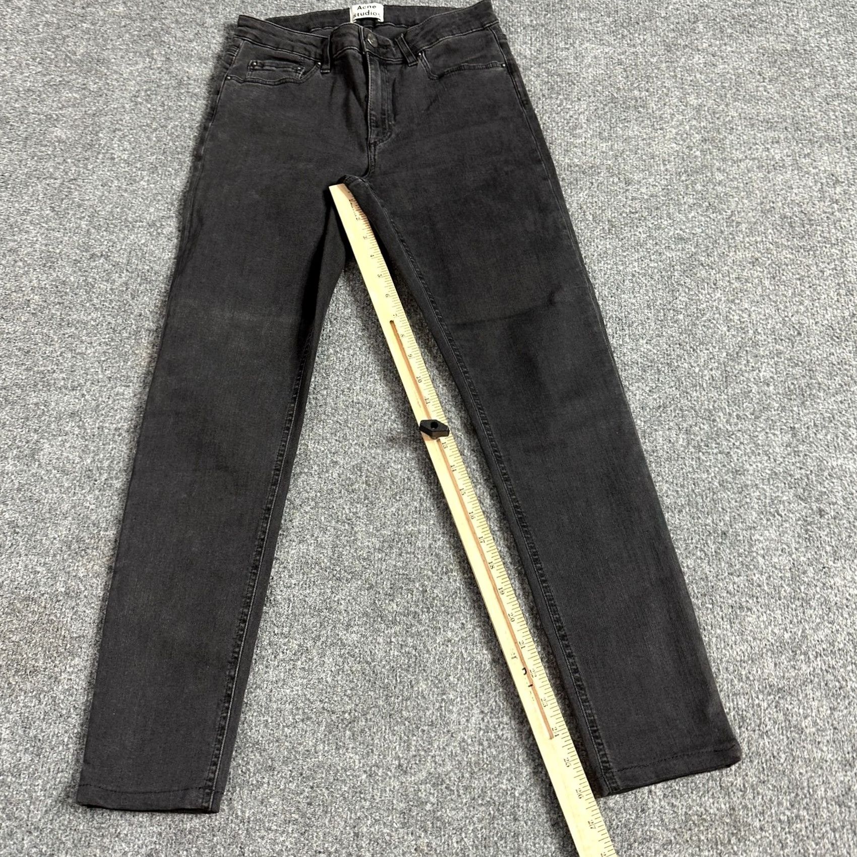 Vintage ACNE Jeans Women's 26 x 26 Black Ankle Zip Fly Denim Cotton Regular Jeans Women's 26" Inseam Ankle Zip Black Size 26" / US 2 / IT 38 - 2 Thumbnail